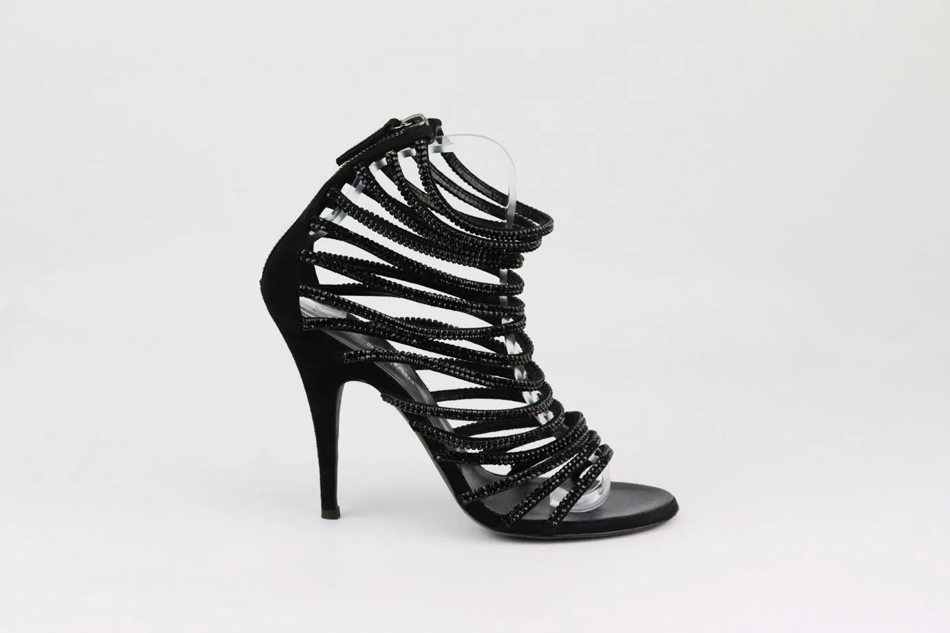 GIUSEPPE ZANOTTI + BALMAIN CRYSTAL EMBELLISHED SUEDE SANDALS EU 38 UK 5 US 8 - Image 2