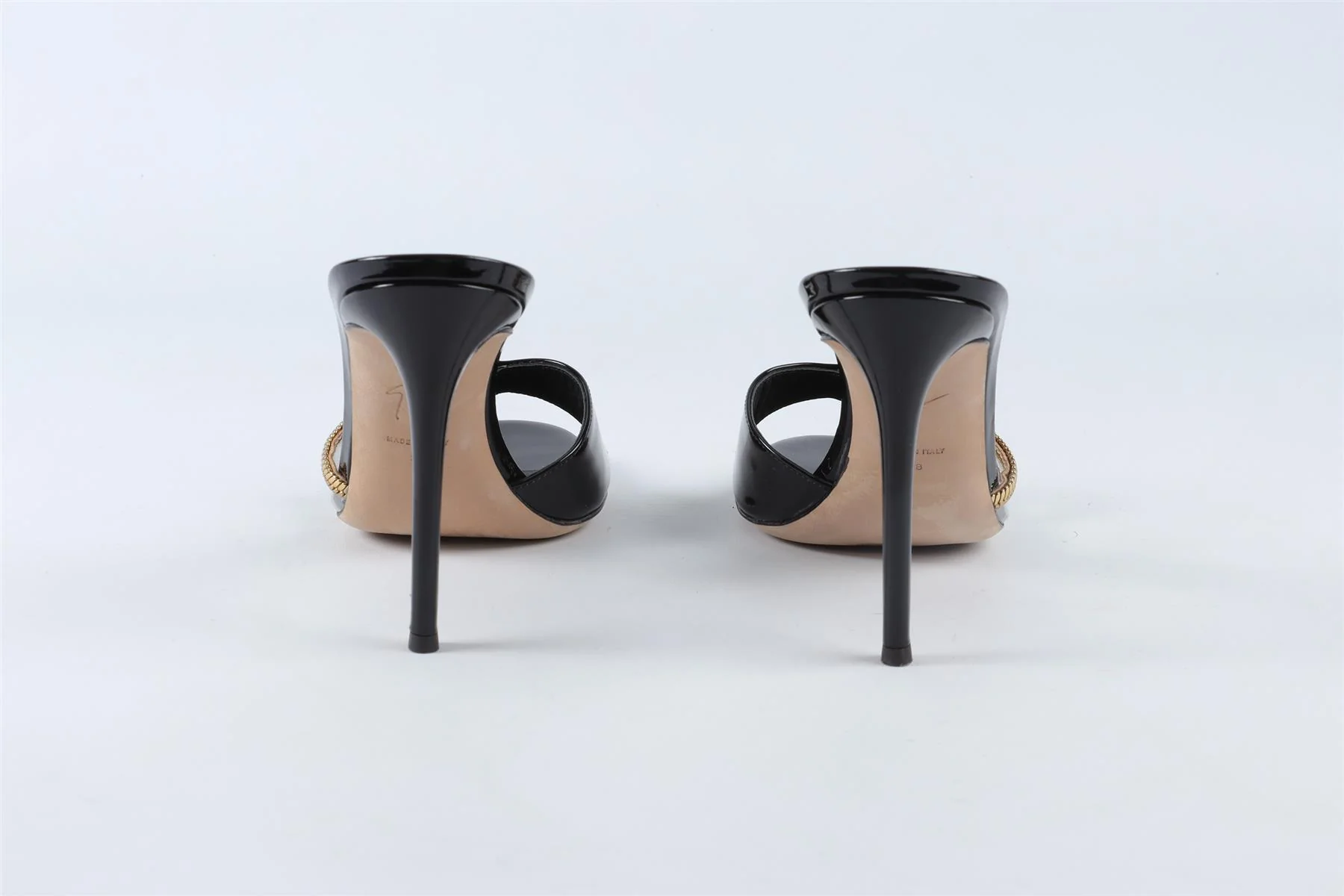 GIUSEPPE ZANOTTI BLACK LEATHER SANDALS EU 38 UK 5 US 8 - Image 5
