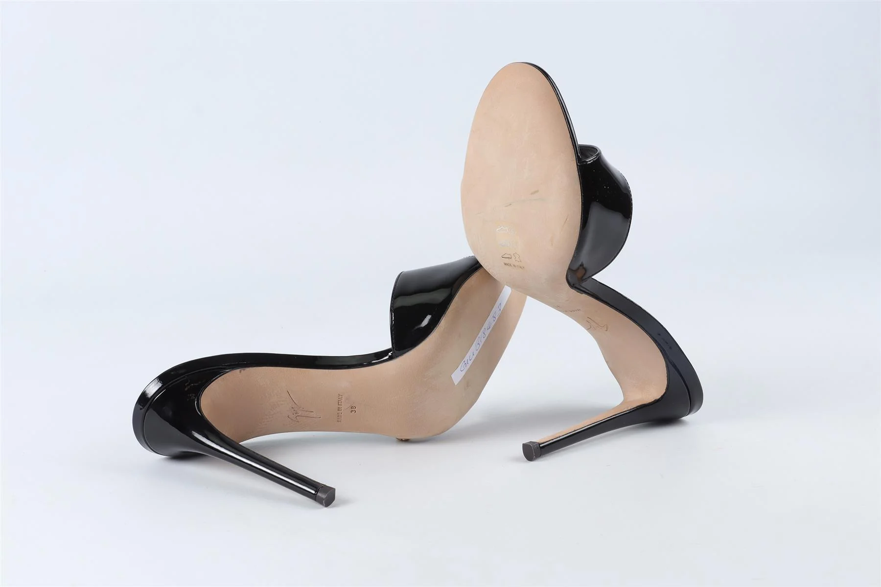 GIUSEPPE ZANOTTI BLACK LEATHER SANDALS EU 38 UK 5 US 8 - Image 6
