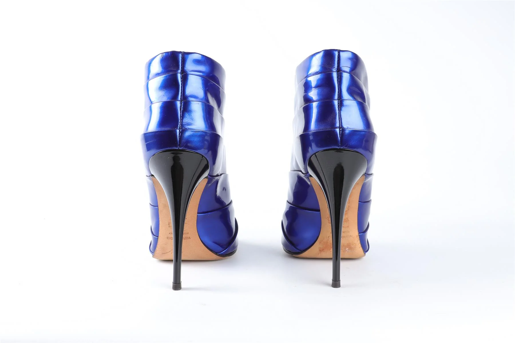 GIUSEPPE ZANOTTI BLUE LEATHER ANKLE BOOTS EU 38.5 UK 5.5 US 8.5 - Image 5