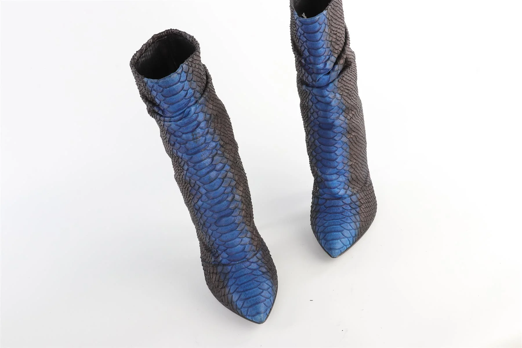 GIUSEPPE ZANOTTI BLUE PYTHON ANKLE BOOTS - Image 4