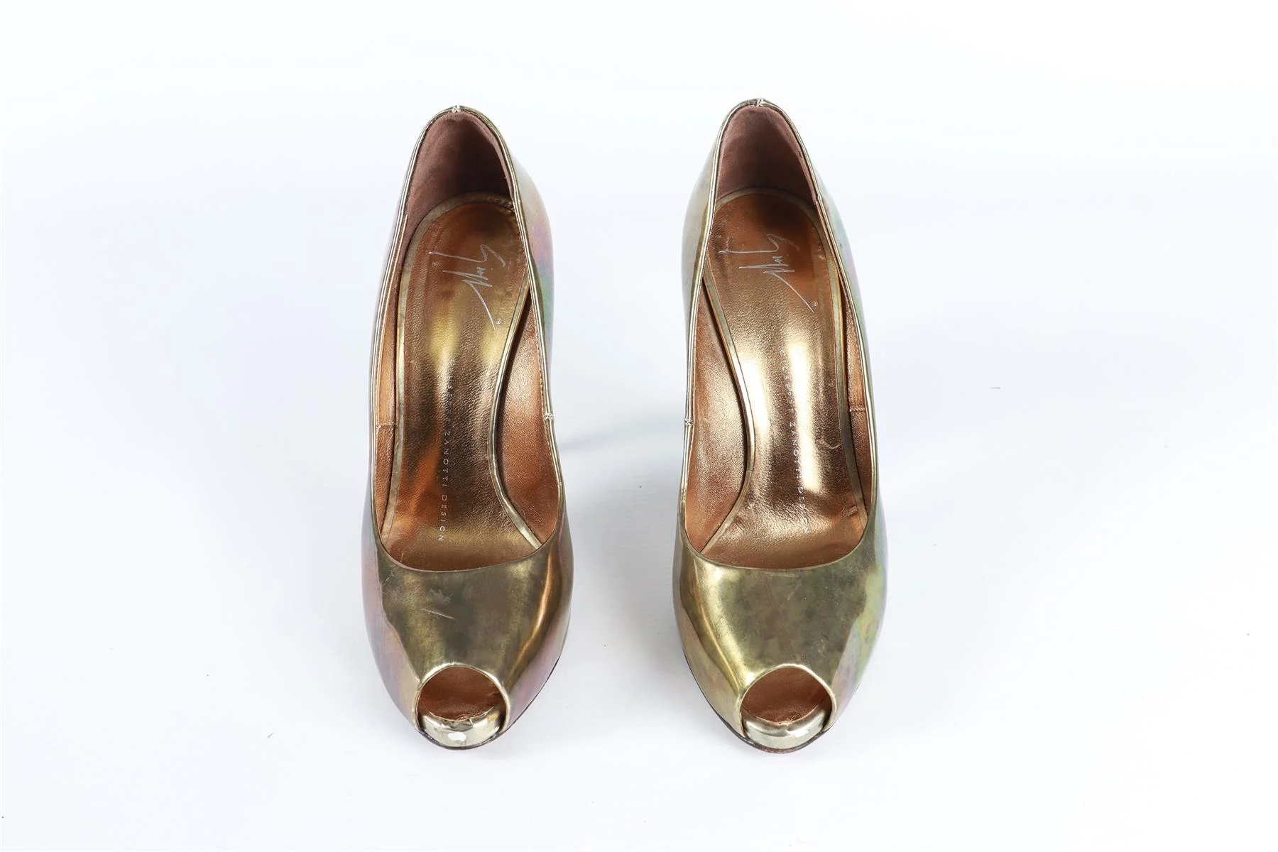 GIUSEPPE ZANOTTI GOLD LEATHER PUMPS - Image 3