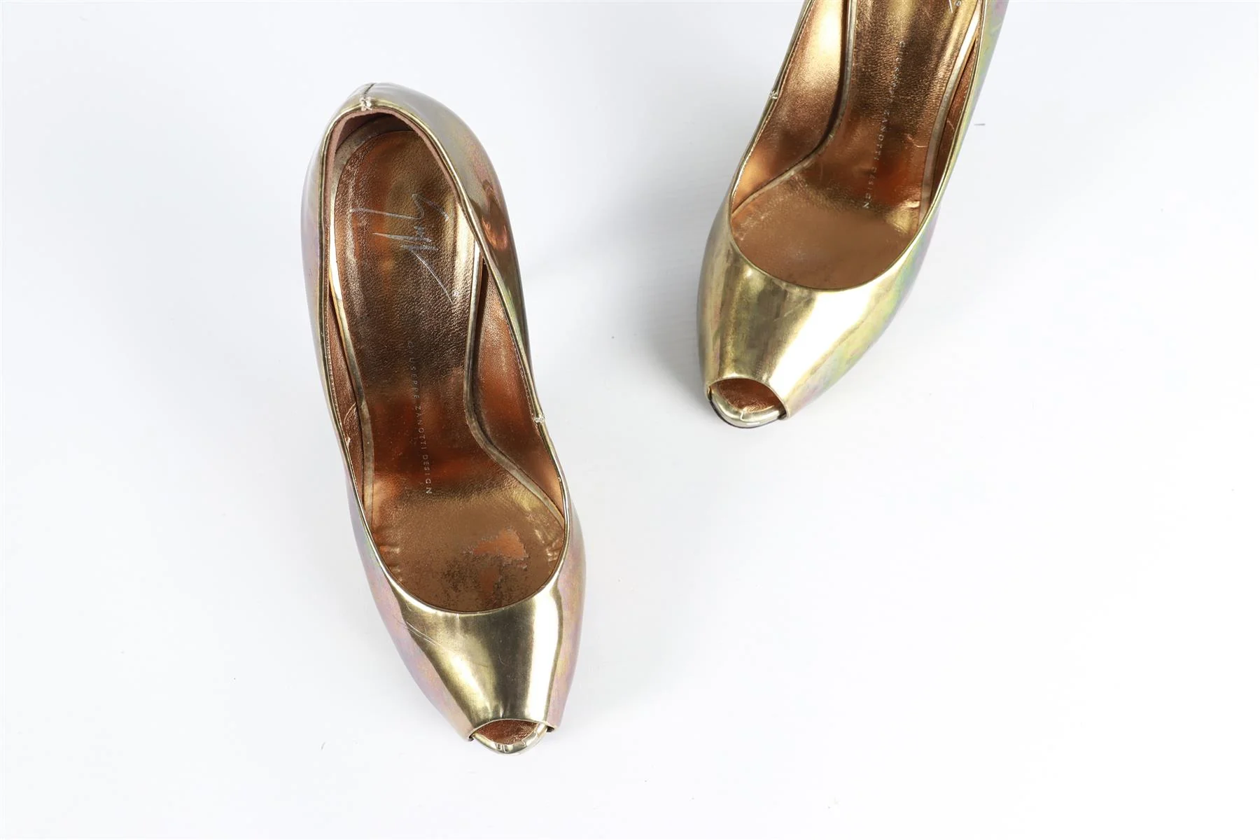 GIUSEPPE ZANOTTI GOLD LEATHER PUMPS - Image 4