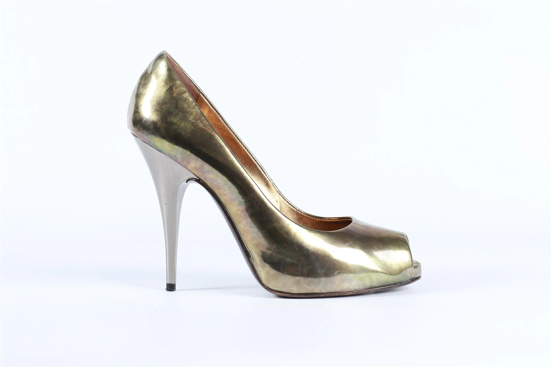GIUSEPPE ZANOTTI GOLD LEATHER PUMPS - Image 8