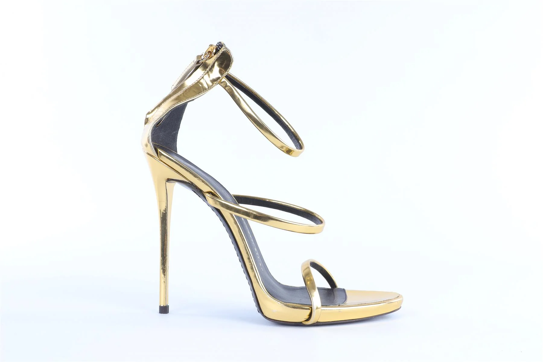 GIUSEPPE ZANOTTI GOLD LEATHER SANDALS - Image 2