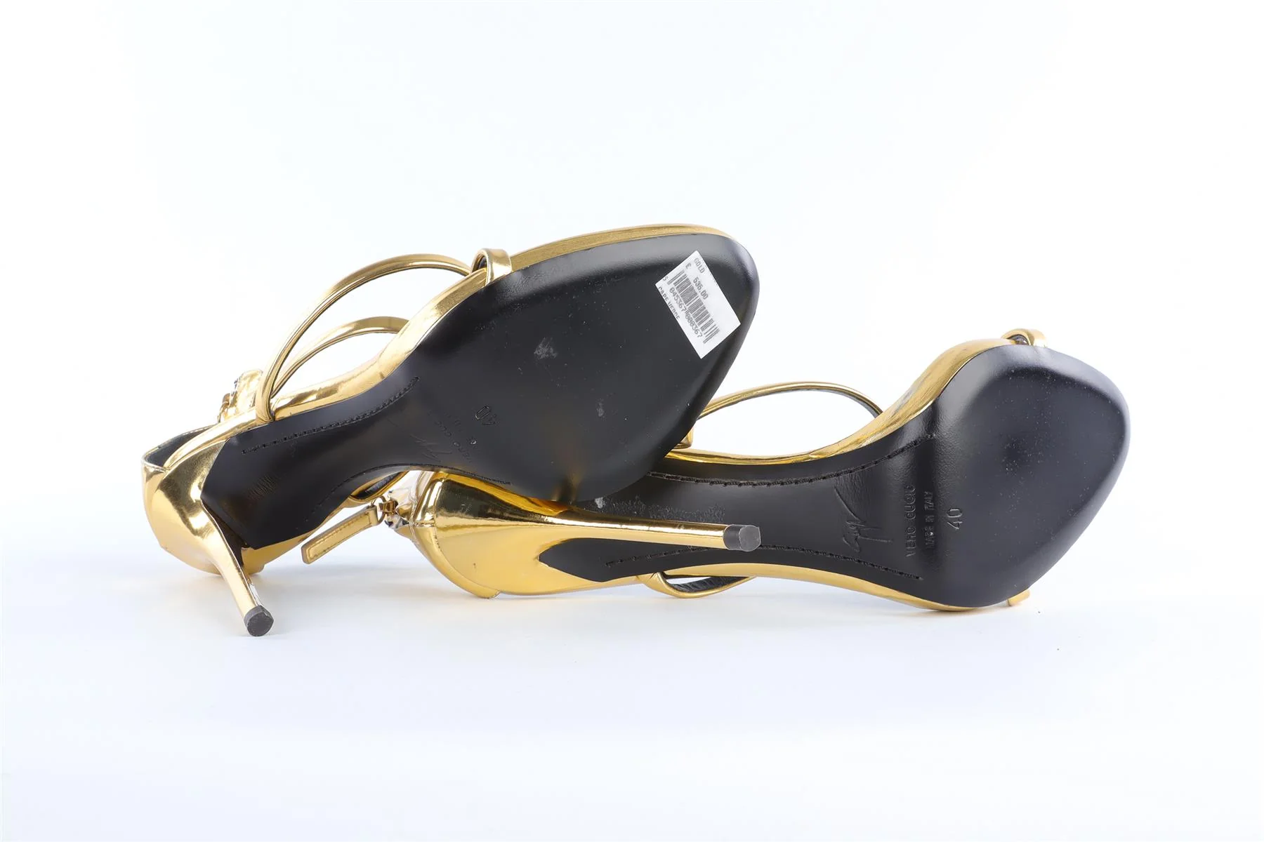 GIUSEPPE ZANOTTI GOLD LEATHER SANDALS - Image 6