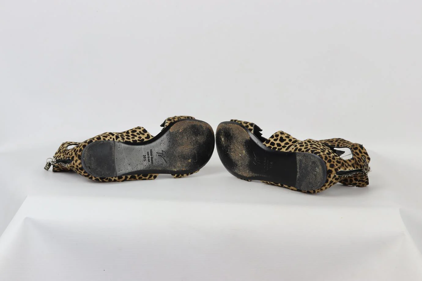 GIUSEPPE ZANOTTI LEOPARD PRINT CALF HAIR AND LEATHER SANDALS EU 38.5 UK 5.5 US 8.5 - Image 5