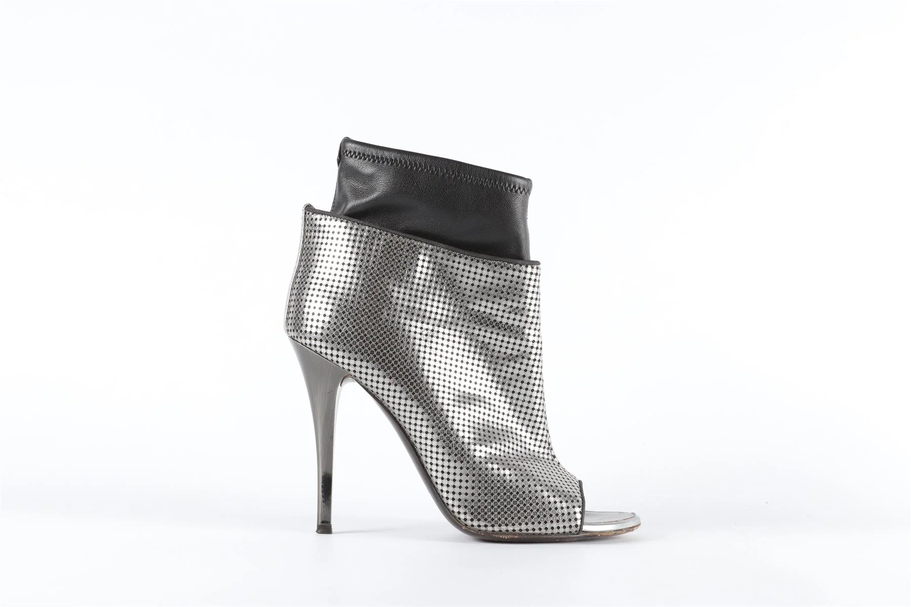 GIUSEPPE ZANOTTI SILVER LEATHER ANKLE BOOTS EU 38.5 UK 5.5 US 8.5 - Image 2