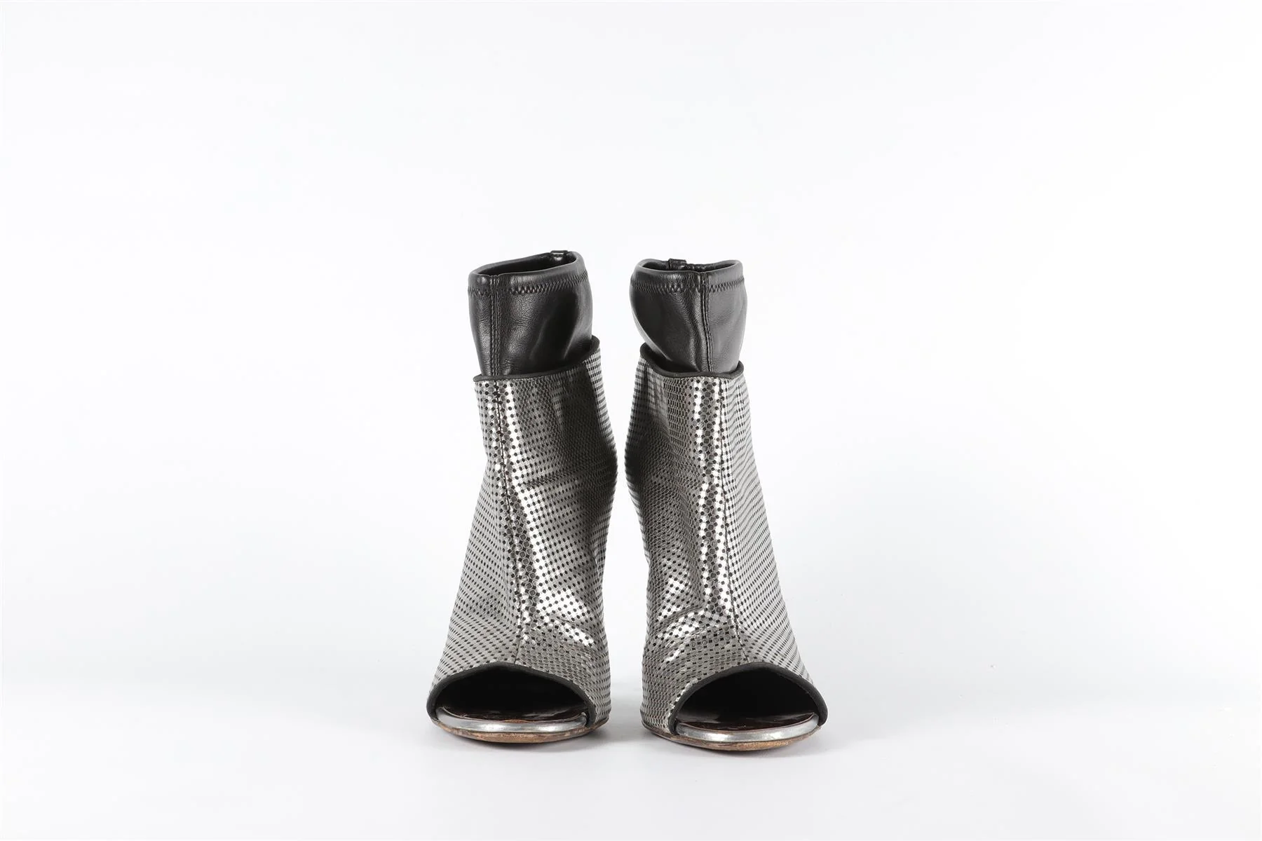GIUSEPPE ZANOTTI SILVER LEATHER ANKLE BOOTS EU 38.5 UK 5.5 US 8.5 - Image 3
