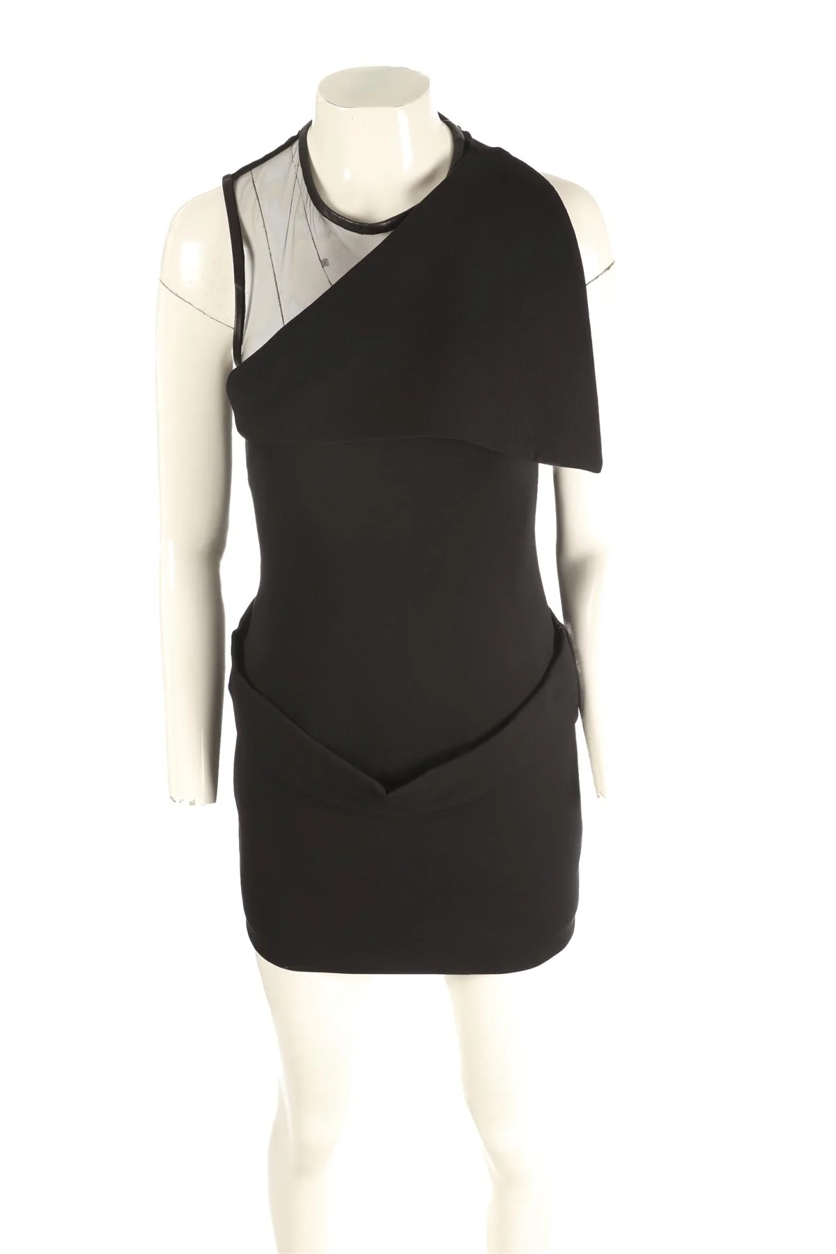 GIVENCHY BLACK CREPE MINI DRESS SMALL - Image 2
