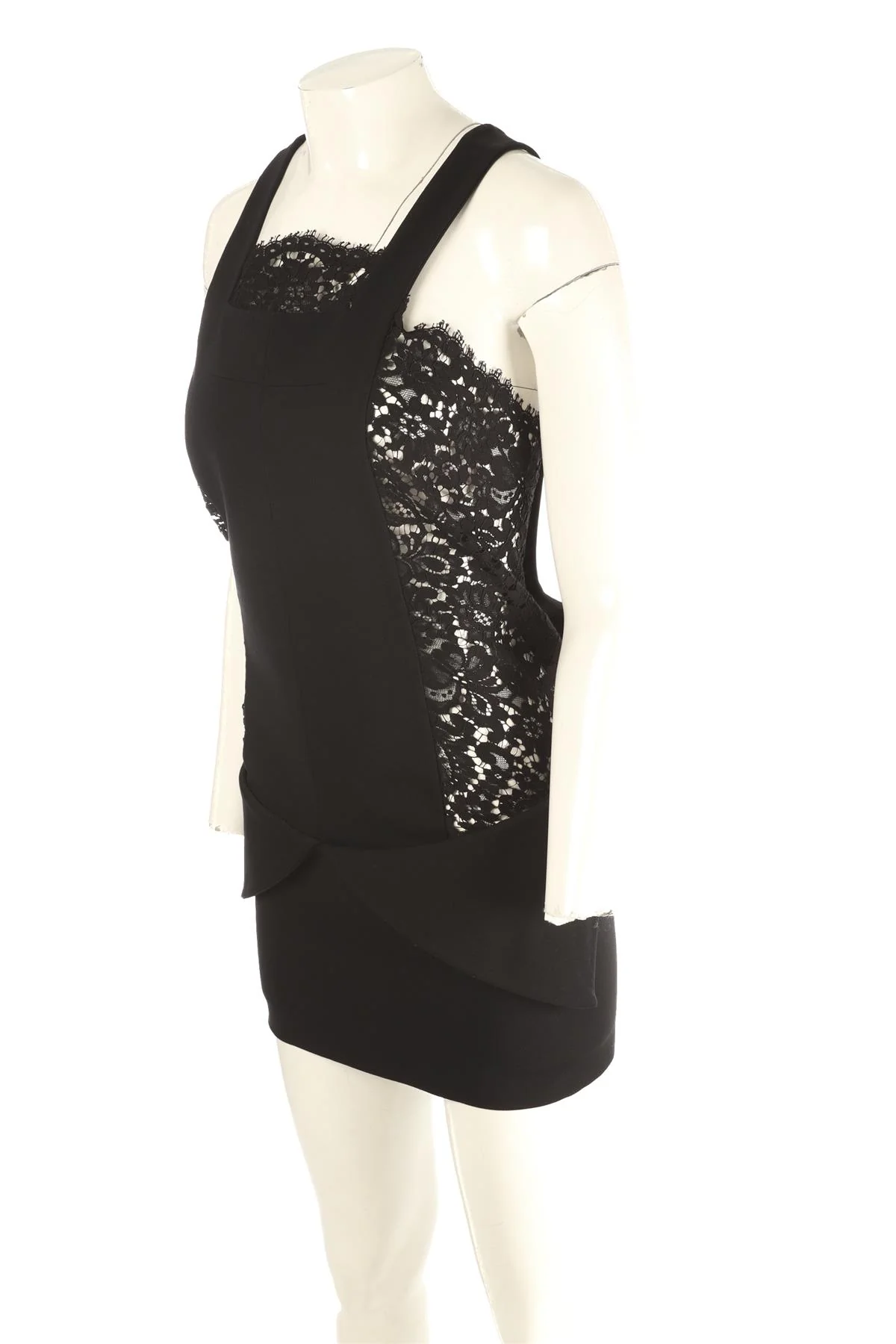 GIVENCHY BLACK CREPE MINI DRESS SMALL - Image 3