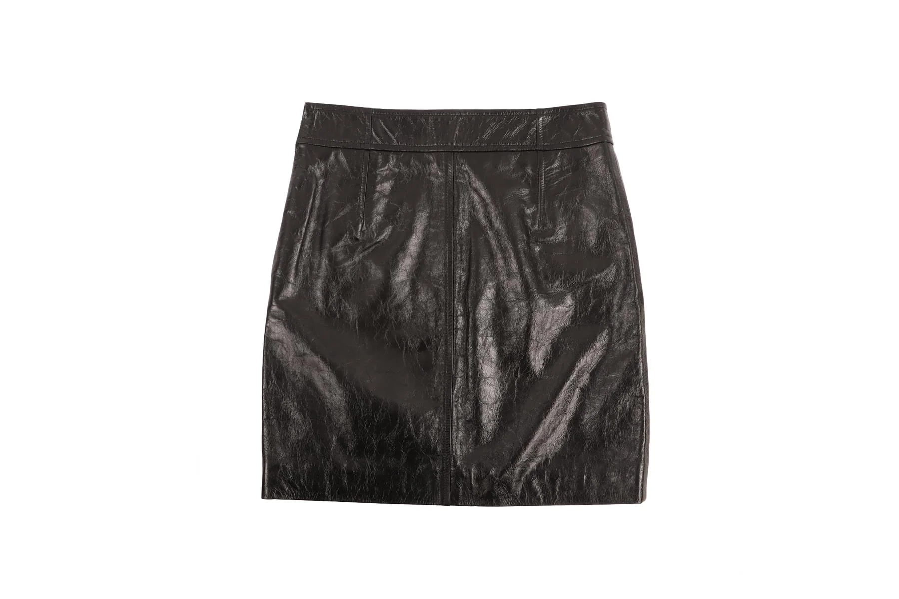 GIVENCHY BLACK LEATHER MINI SKIRT FR 34 UK 6 - Image 4