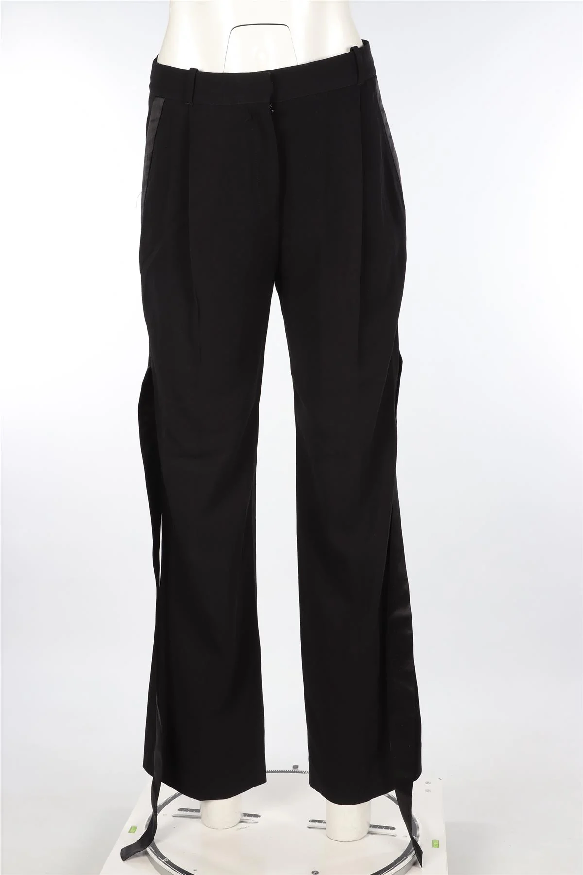 GIVENCHY BLACK SATIN WIDE LEG PANTS FR 34 UK 6 - Image 2