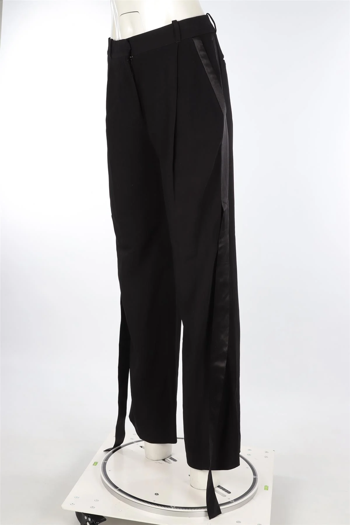 GIVENCHY BLACK SATIN WIDE LEG PANTS FR 34 UK 6 - Image 3