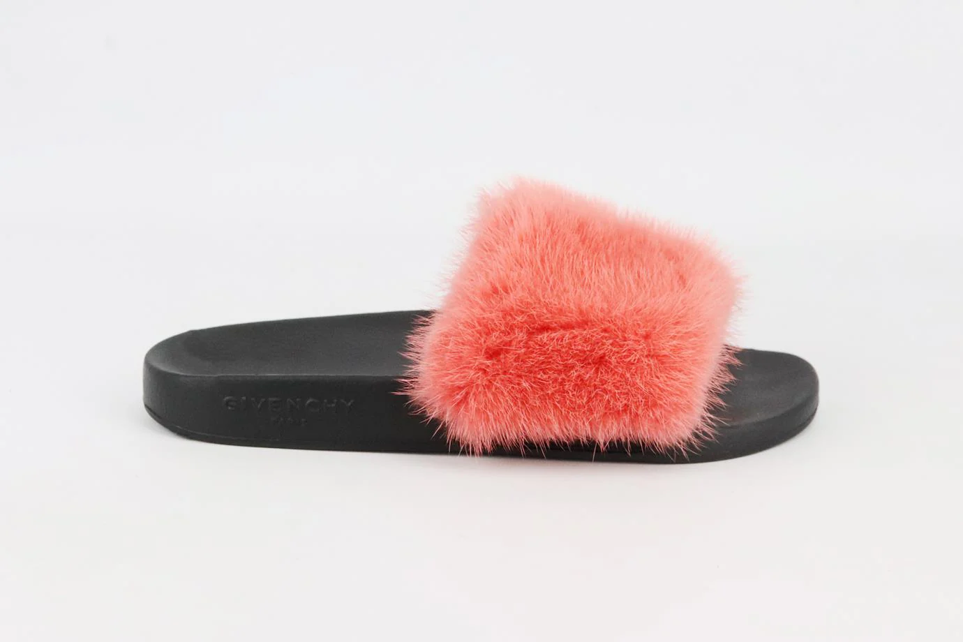 GIVENCHY FUR AND RUBBER SLIDES EU 38 UK 5 US 8 - Image 2