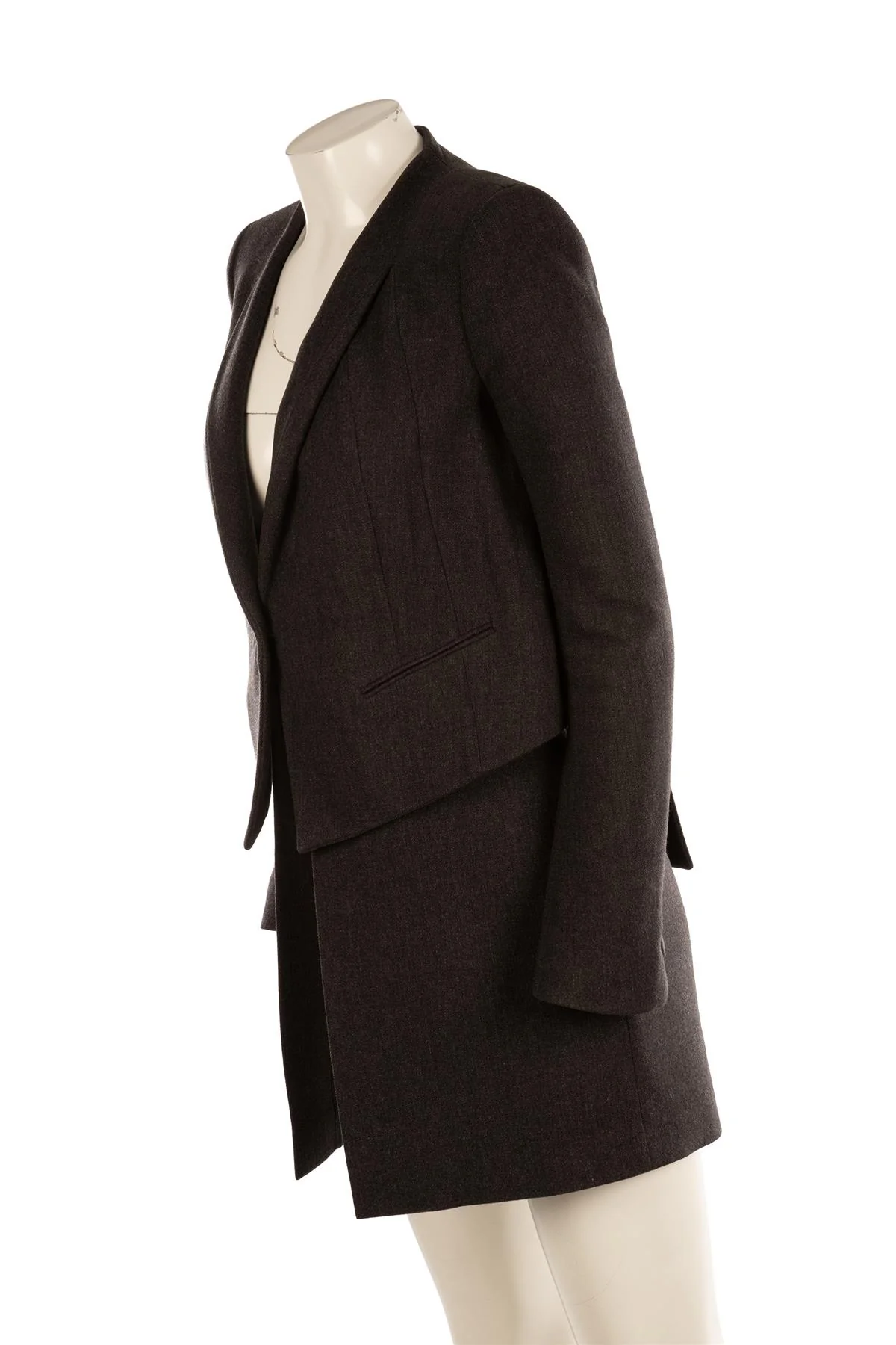 GIVENCHY GREY WOOL COAT FR 38 UK 10 - Image 3