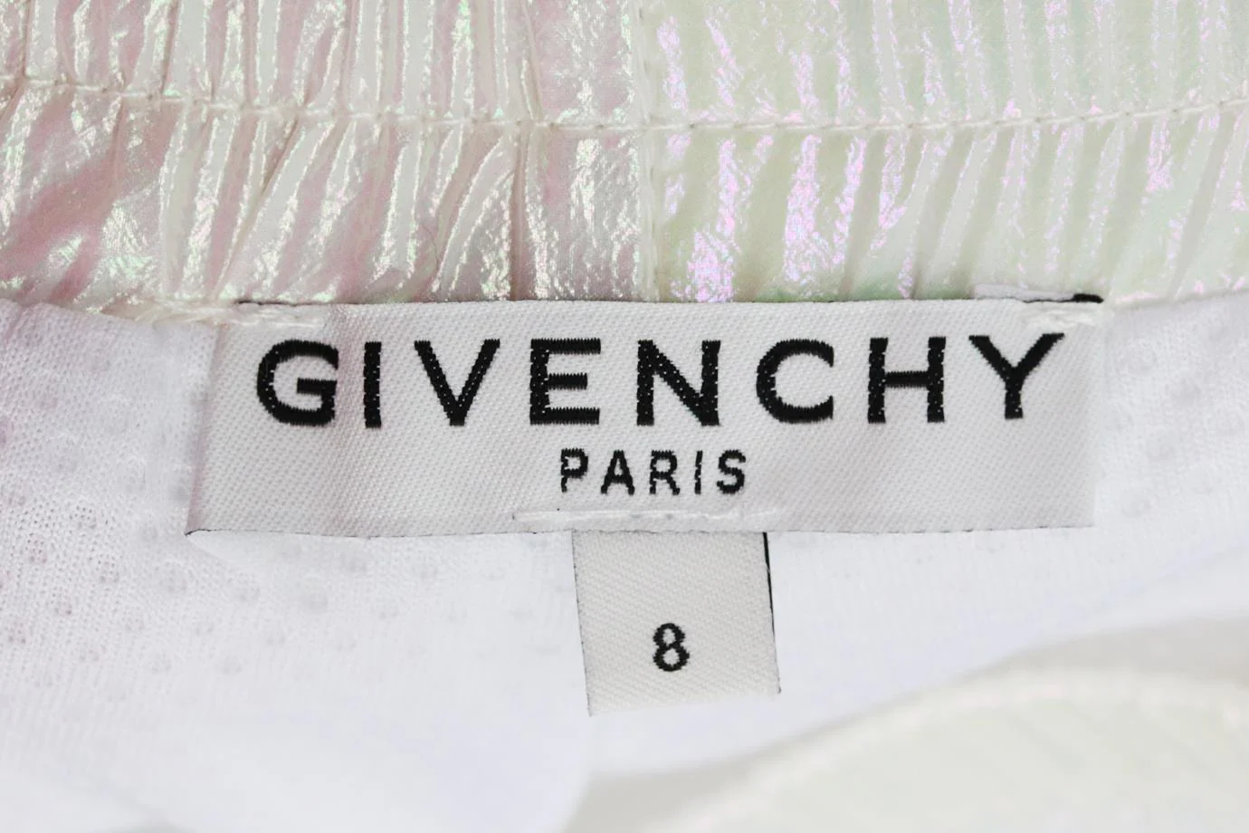 GIVENCHY KIDS GIRLS METALLIC SHELL SHORTS 8 YEARS - Image 4