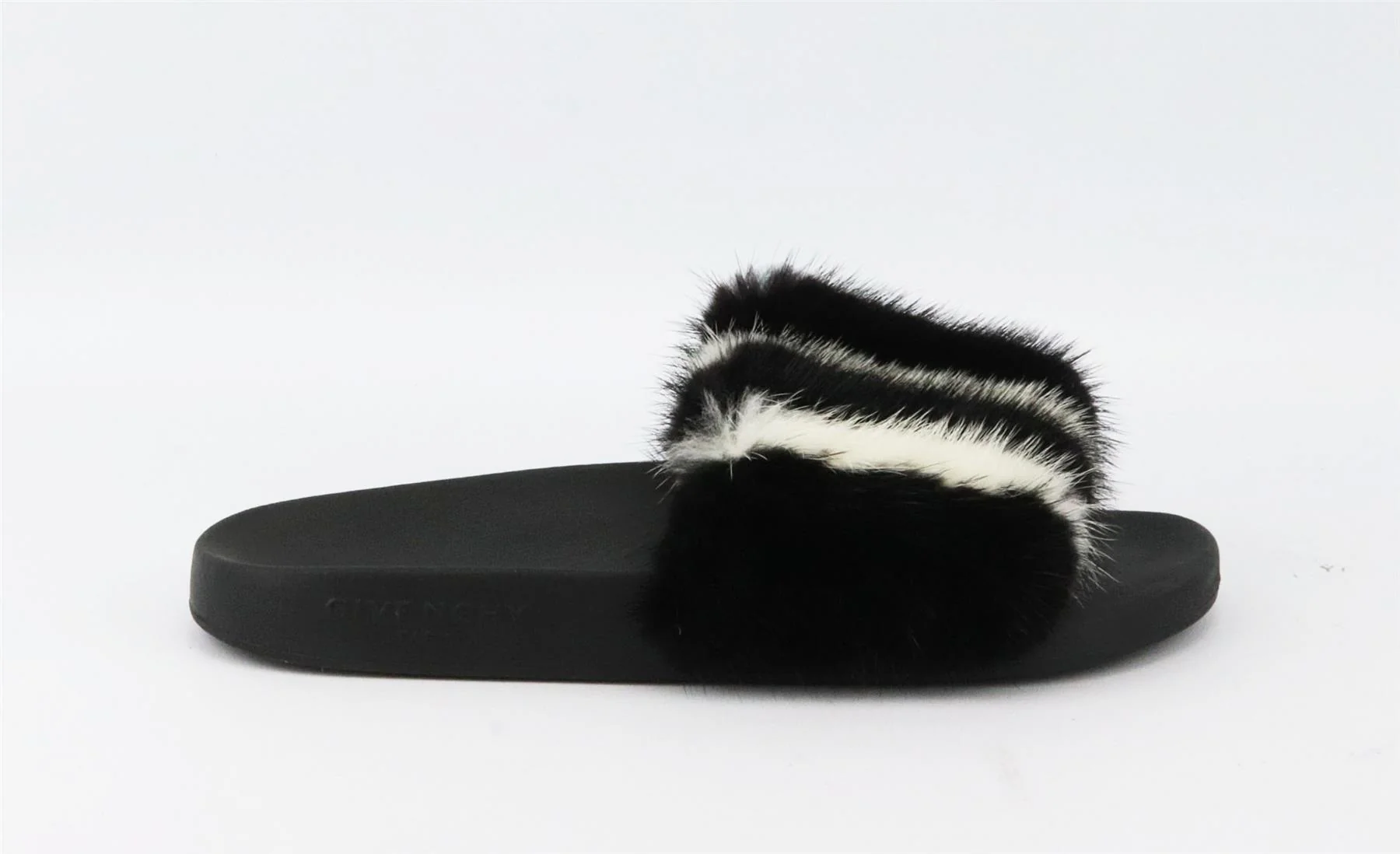 GIVENCHY MINK FUR AND RUBBER SLIDES EU 38 UK 5 US 8 - Image 2