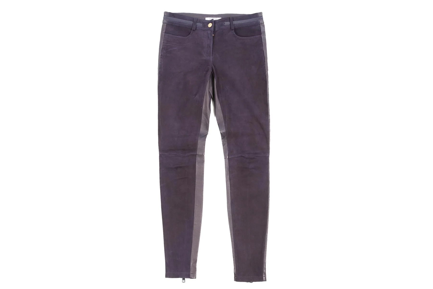 GIVENCHY NAVY LEATHER SKINNY PANTS FR 36 - Image 2