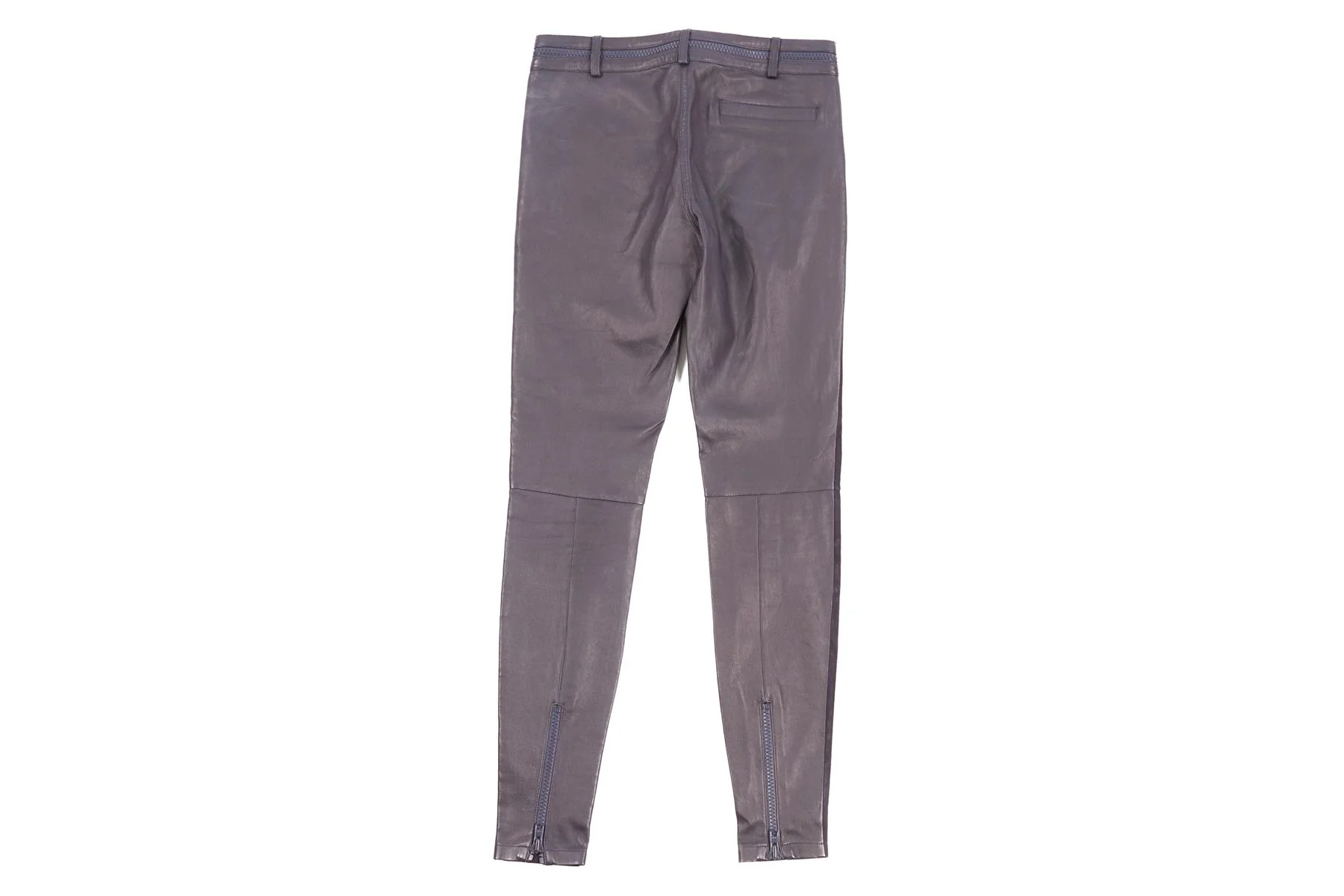 GIVENCHY NAVY LEATHER SKINNY PANTS FR 36 - Image 4