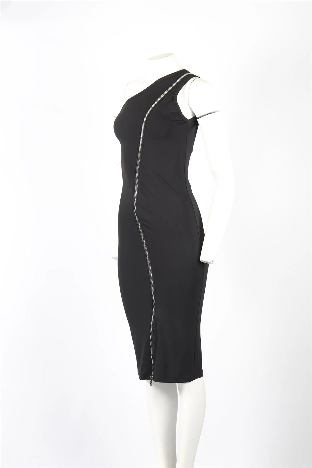 GIVENCHY ONE SHOULDER JERSEY MIDI DRESS FR 38 UK 10 - Image 3