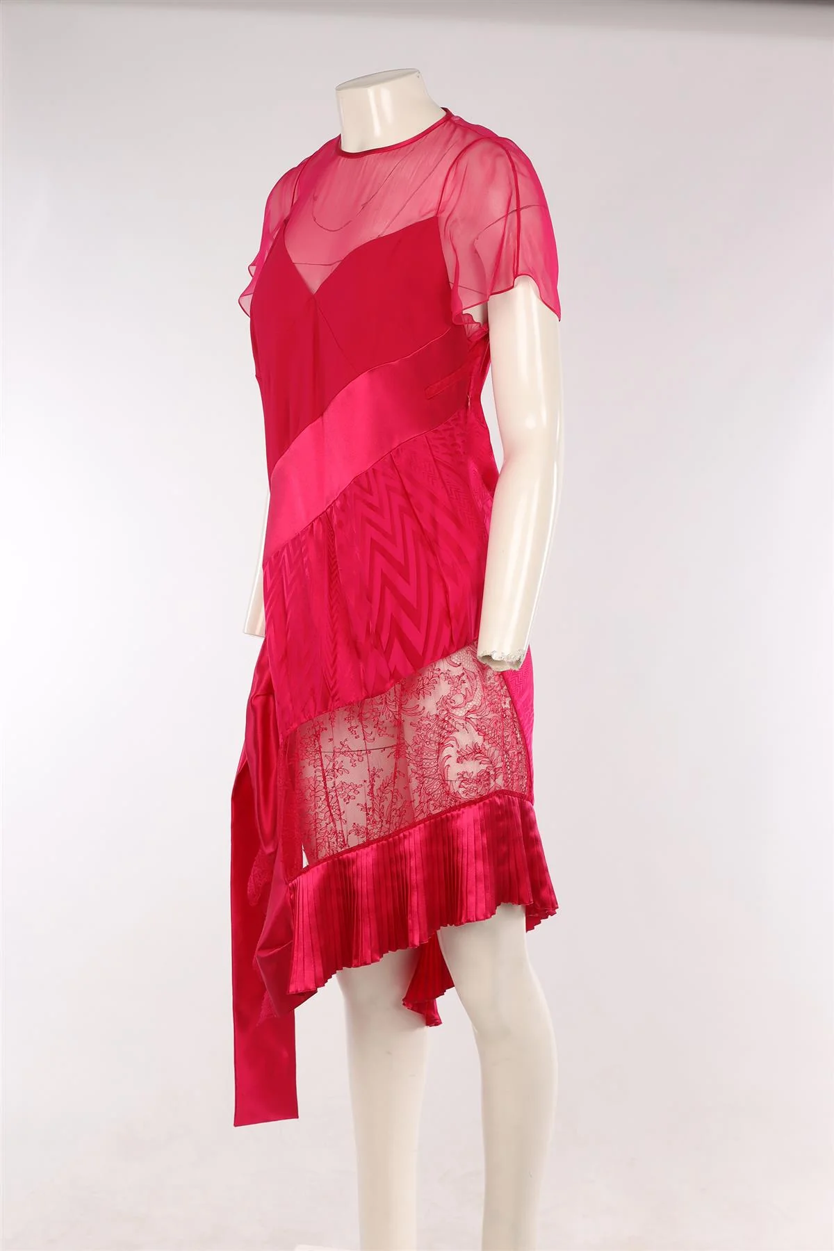 GIVENCHY PINK SILK MIDI DRESS FR 38 UK 10 - Image 3