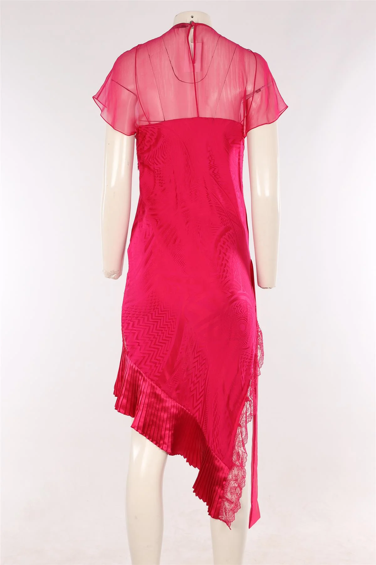 GIVENCHY PINK SILK MIDI DRESS FR 38 UK 10 - Image 4