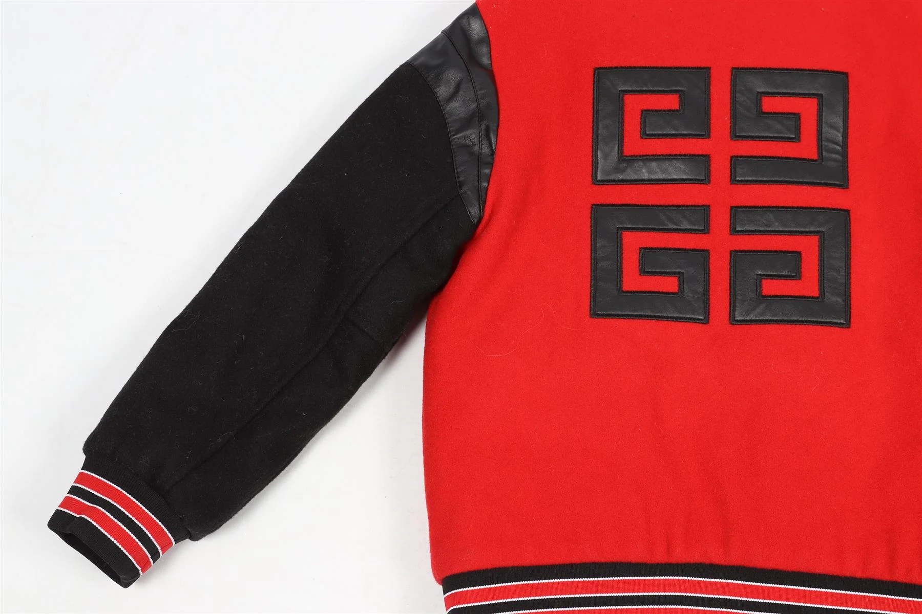 GIVENCHY RED, WHITE AND BLACK KIDS BOYS WOOL BLEND BOMBER JACKET 6 YEARS - Image 5