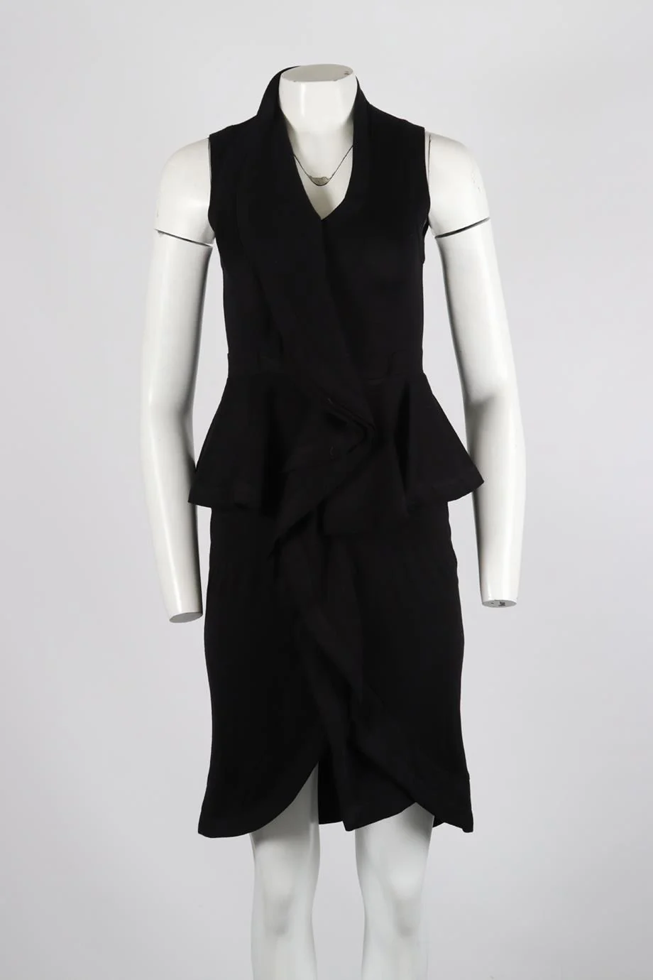 GIVENCHY RUFFLED SILK BLEND MINI DRESS FR 38 UK 10 - Image 2