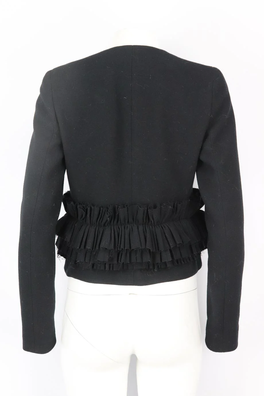 GIVENCHY RUFFLED WOOL BLEND JACKET FR 38 UK 10 - Image 4