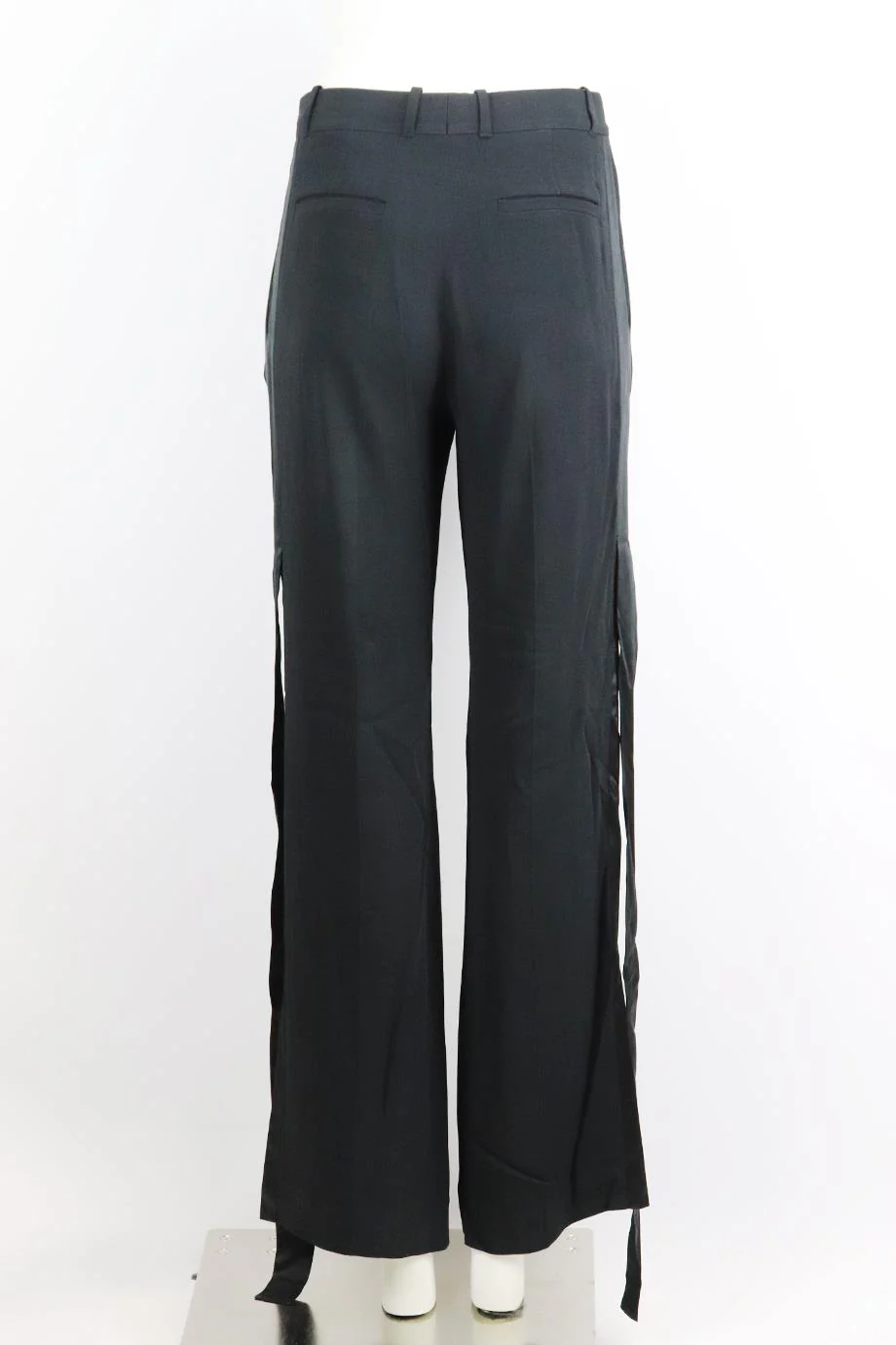 GIVENCHY SATIN TRIMMED WOVEN WIDE LEG PANTS FR 34 UK 6 - Image 4