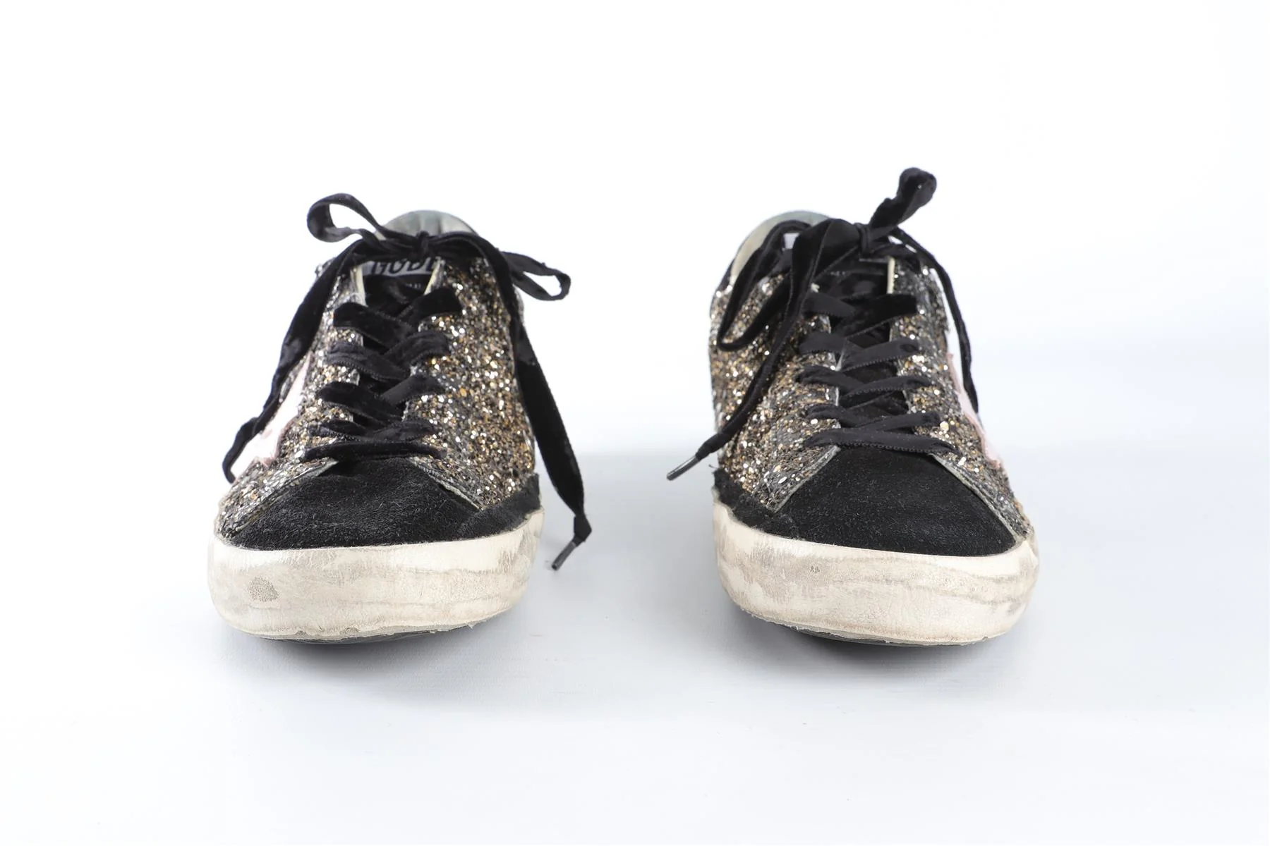 GOLDEN GOOSE DELUXE BRAND BLACK SUPERSTAR GLITTER SNEAKERS EU 38 UK 5 US 8 - Image 3
