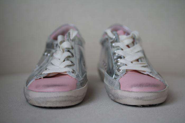 GOLDEN GOOSE DELUXE BRAND KIDS SILVER TRAINERS EU 26 UK 8.5 - Image 2