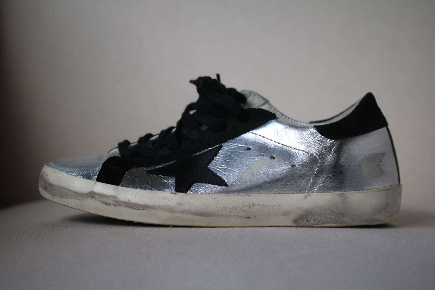 GOLDEN GOOSE DELUXE BRAND SUPERSTAR DISTRESSED LEATHER SNEAKERS EU 38 UK 5 US 8 - Image 2