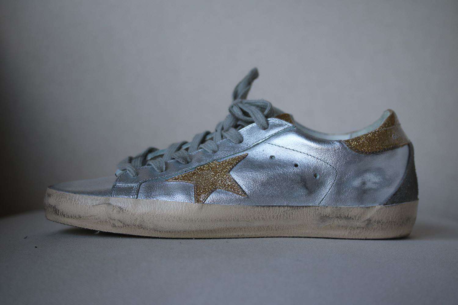 GOLDEN GOOSE DELUXE BRAND SUPERSTAR DISTRESSED LEATHER SNEAKERS EU 38 UK 5 US 8 - Image 2