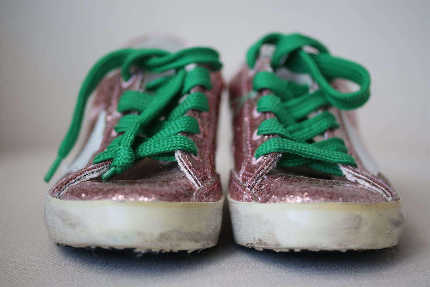 GOLDEN GOOSE DELUXE BRAND SUPERSTAR KIDS PINK GLITTER TRAINERS EU 27 UK 9 - Image 3