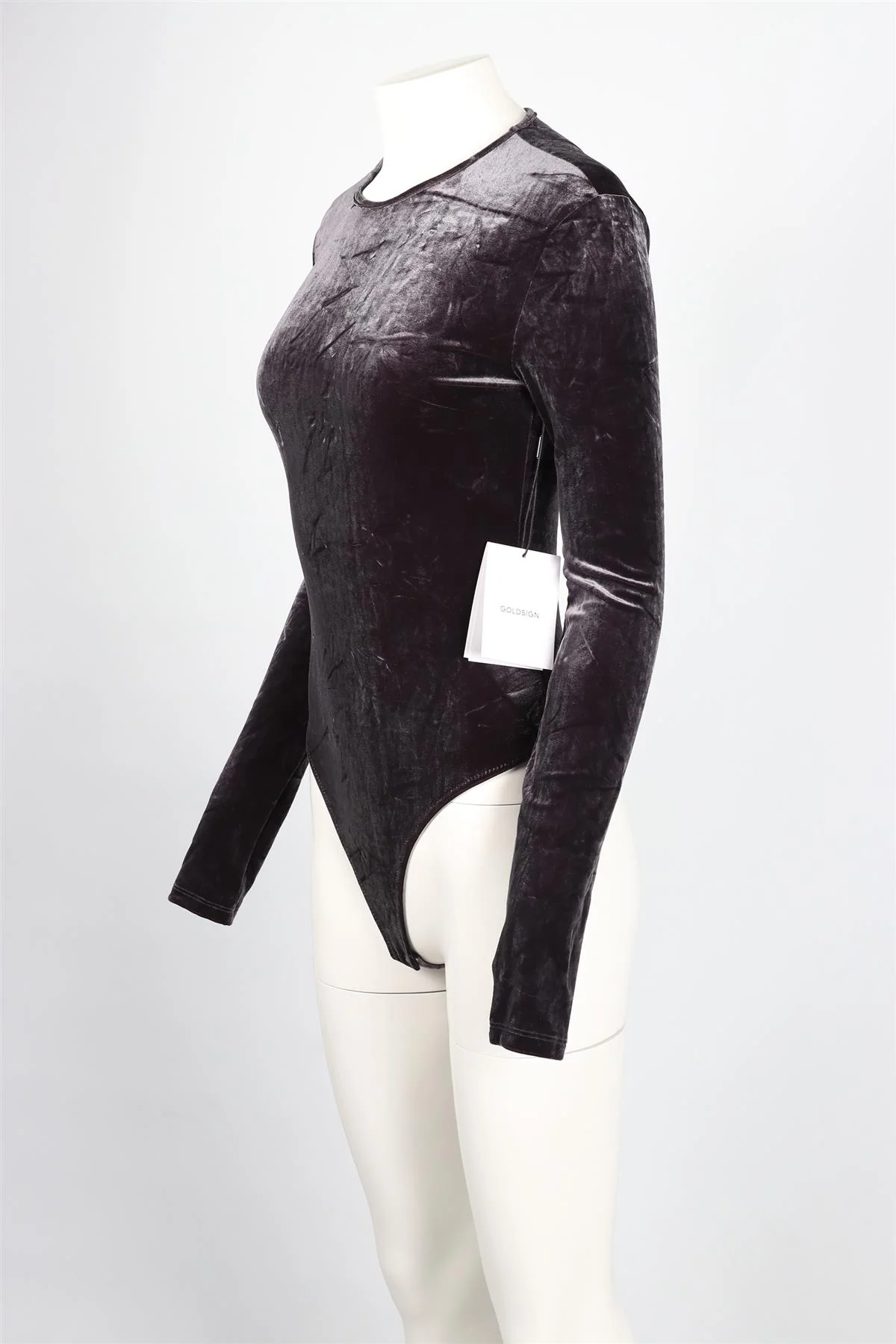 GOLDSIGN GREY VELVET BODYSUIT SMALL - Image 3