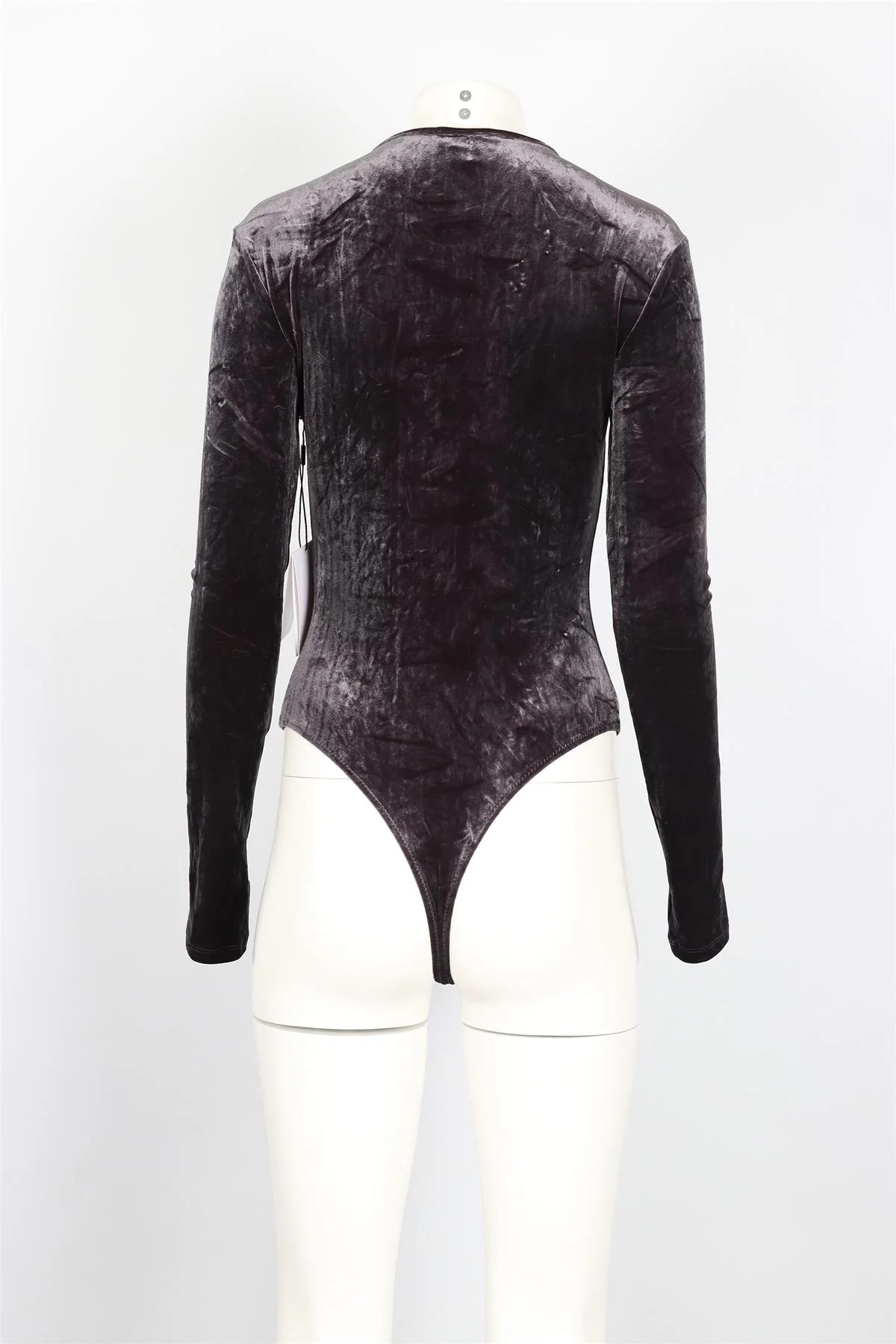 GOLDSIGN GREY VELVET BODYSUIT SMALL - Image 4