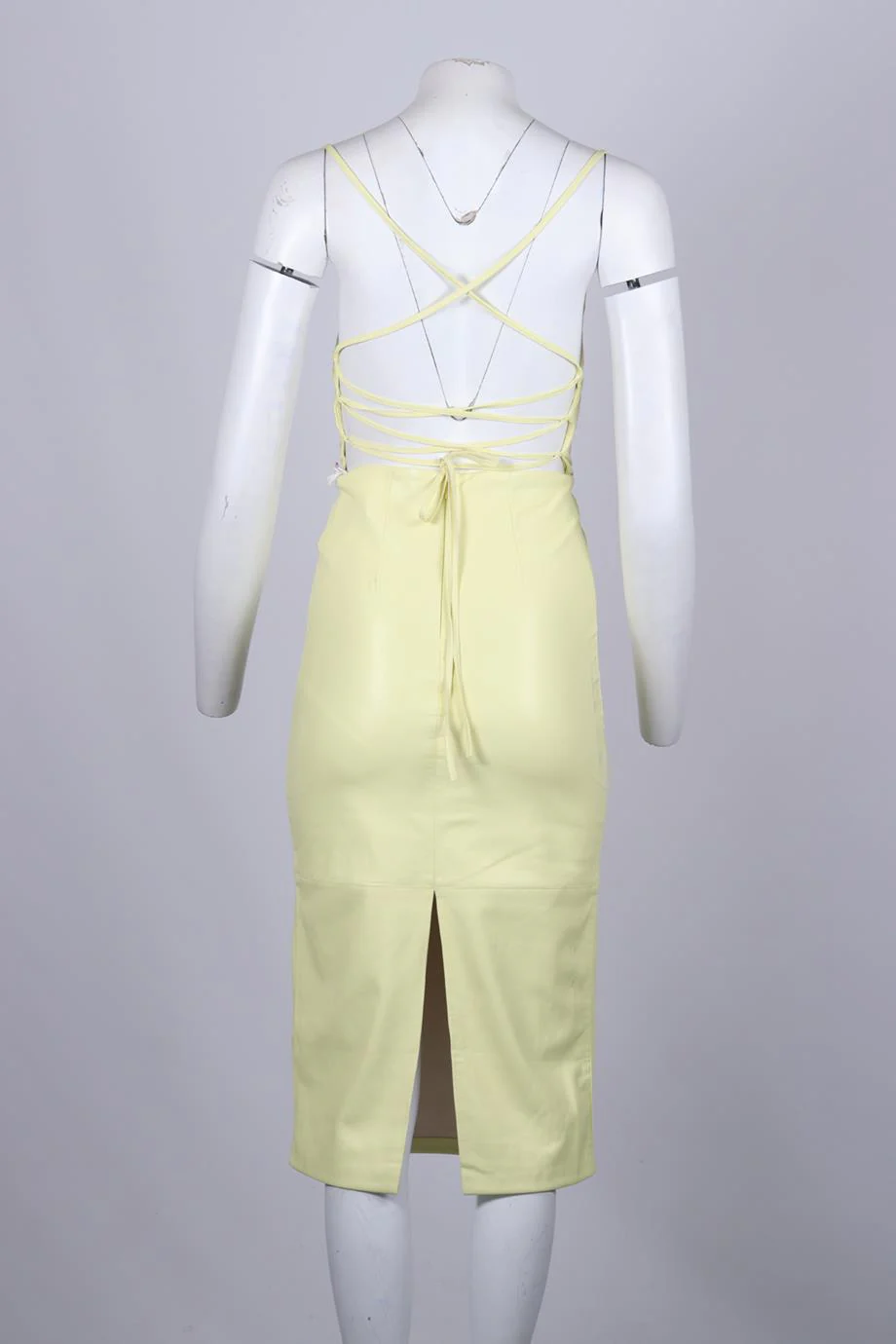 GOOD AMERICAN FAUX LEATHER MIDI DRESS UK 8 - Image 4