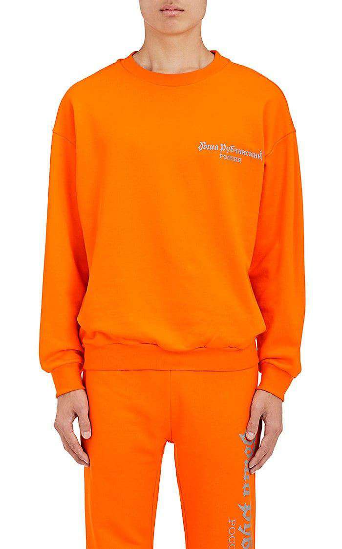 GOSHA RUBCHINSKIY LOGO PRINT COTTON SWEATER SMALL