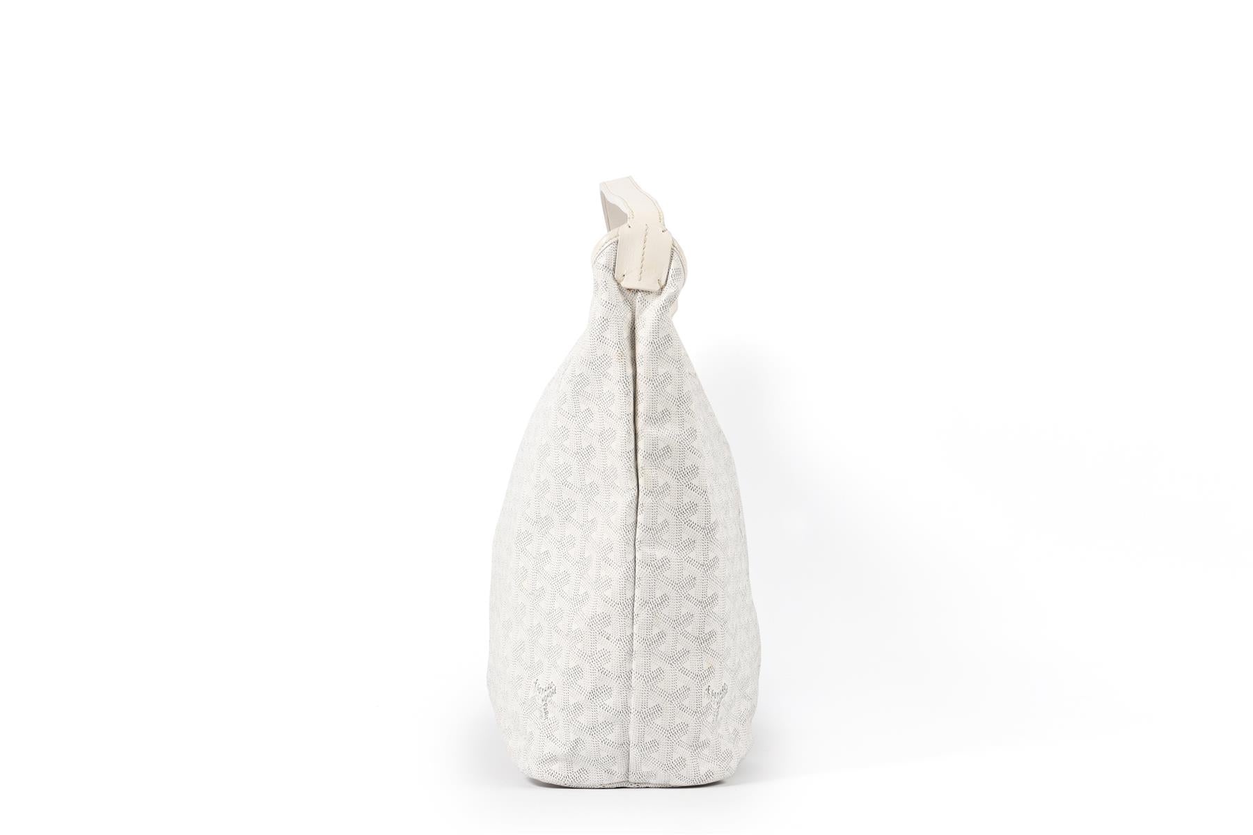 GOYARD WHITE BOHÈME HOBO COATED CANVAS SHOULDER BAG - Image 5