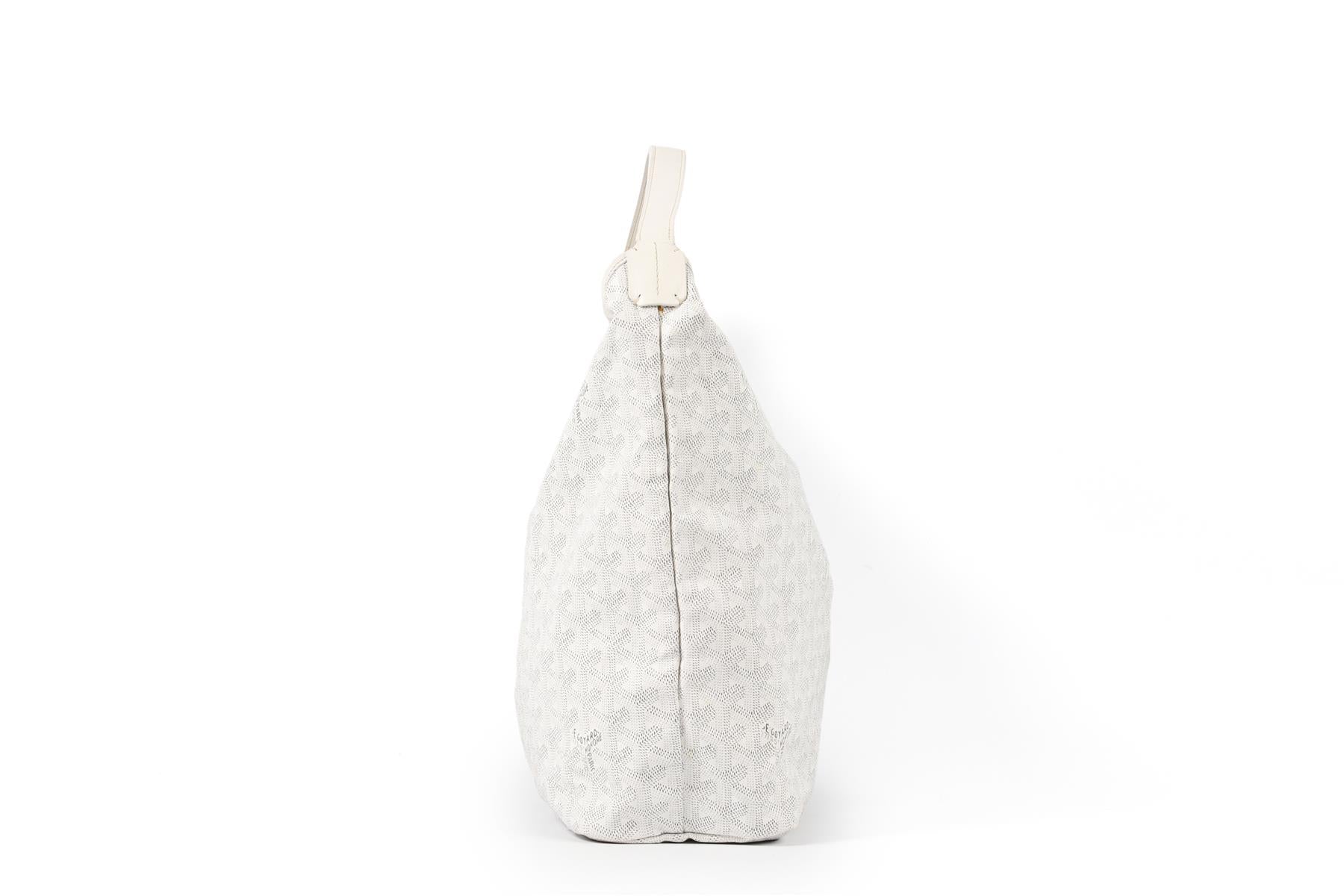 GOYARD WHITE BOHÈME HOBO COATED CANVAS SHOULDER BAG - Image 6