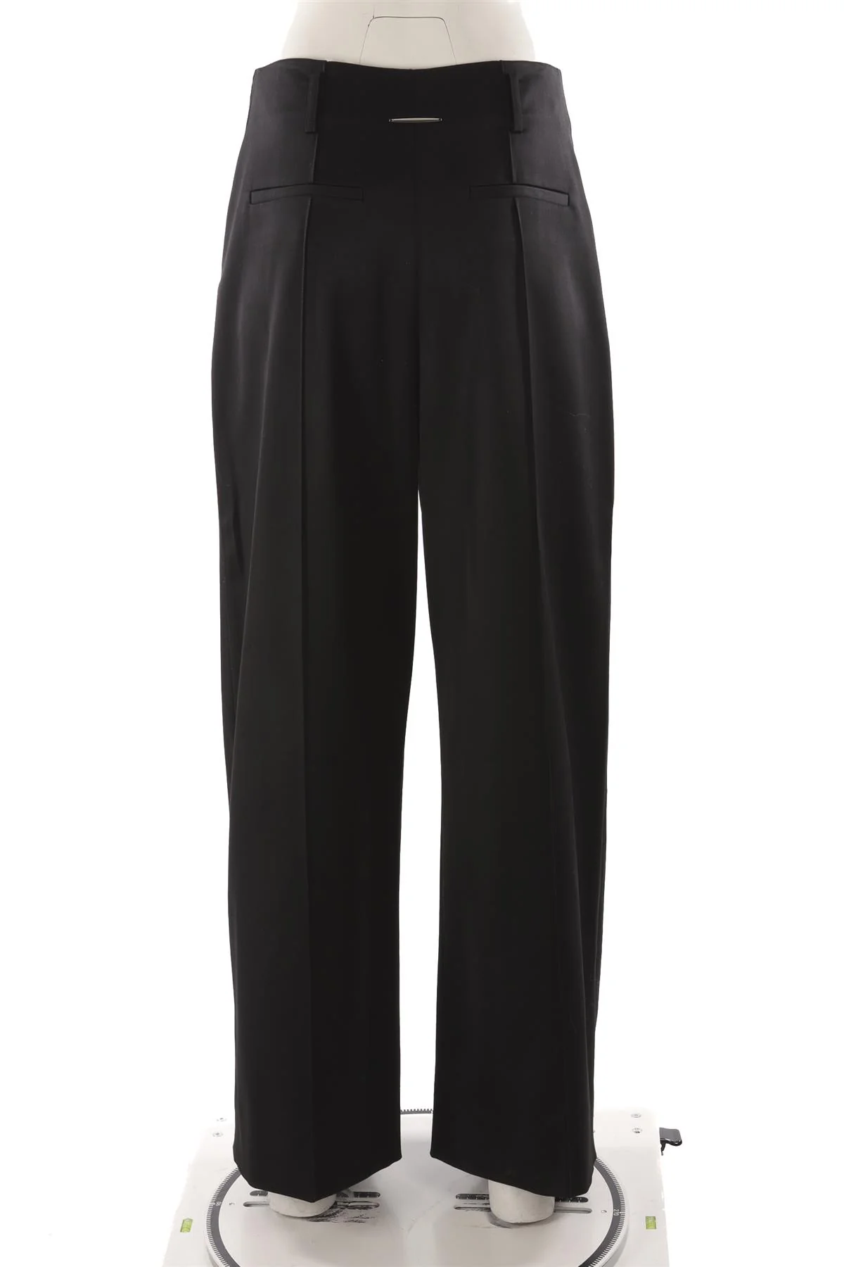 GRACE LING BLACK WOOL WIDE LEG PANTS FR 40 UK 12 - Image 4