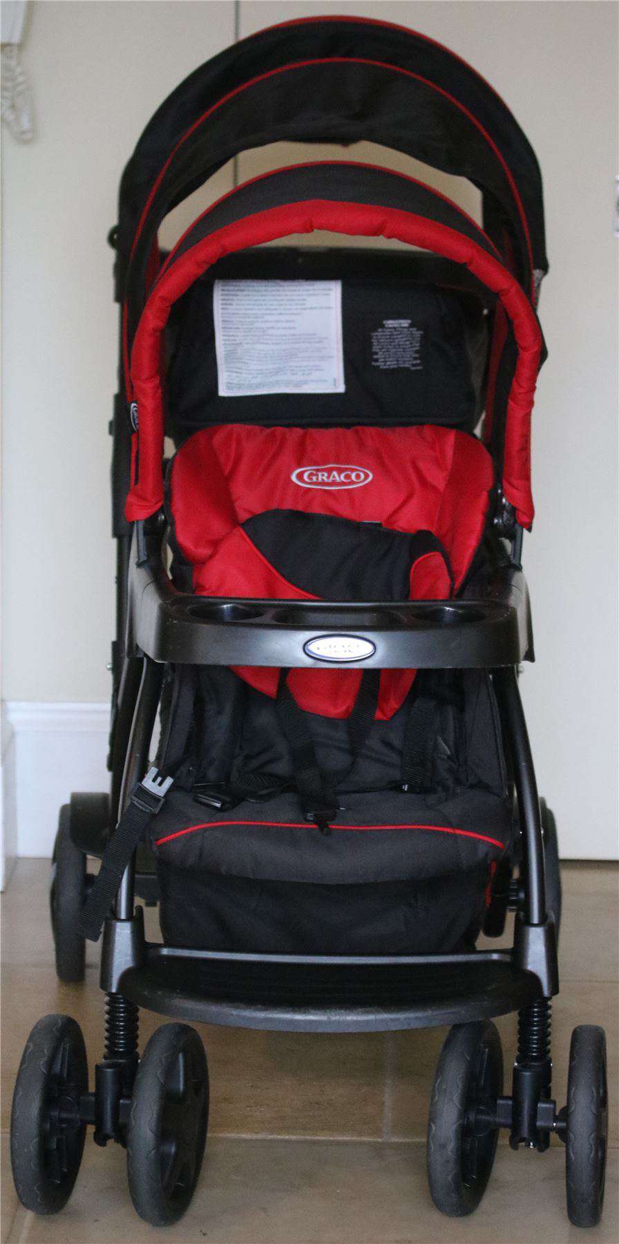 GRACO READY TO GROW TWIN AND DOUBLE PUSHCHAIR STROLLER IN CHILLI SPORT - Image 3