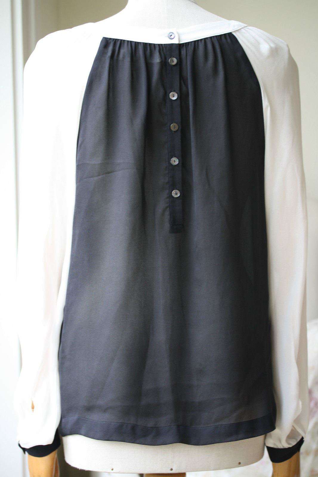 GRAHAM AND SPENCER BLACK SILK BLOUSE TOP SMALL - Image 9