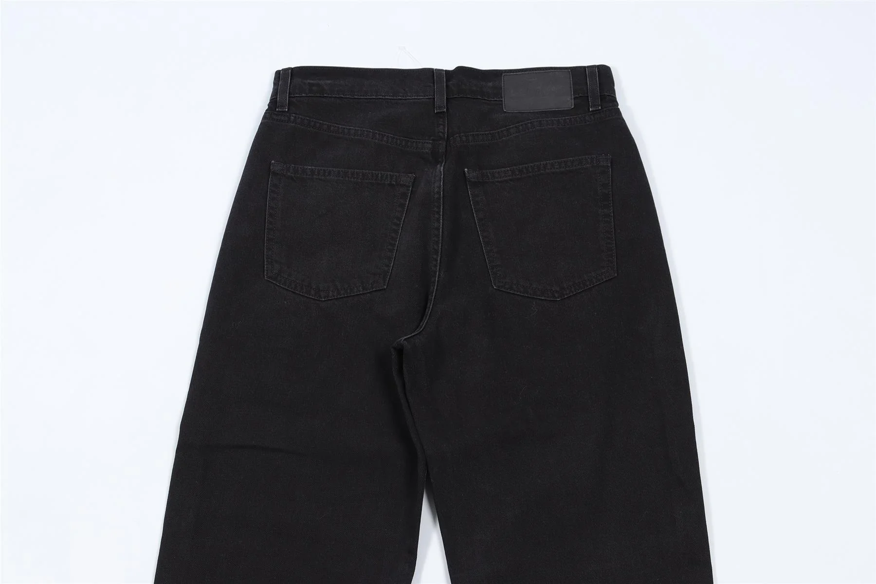 GRLFRND BLACK HIGH RISE WIDE LEG JEANS W24 UK 6 - Image 5