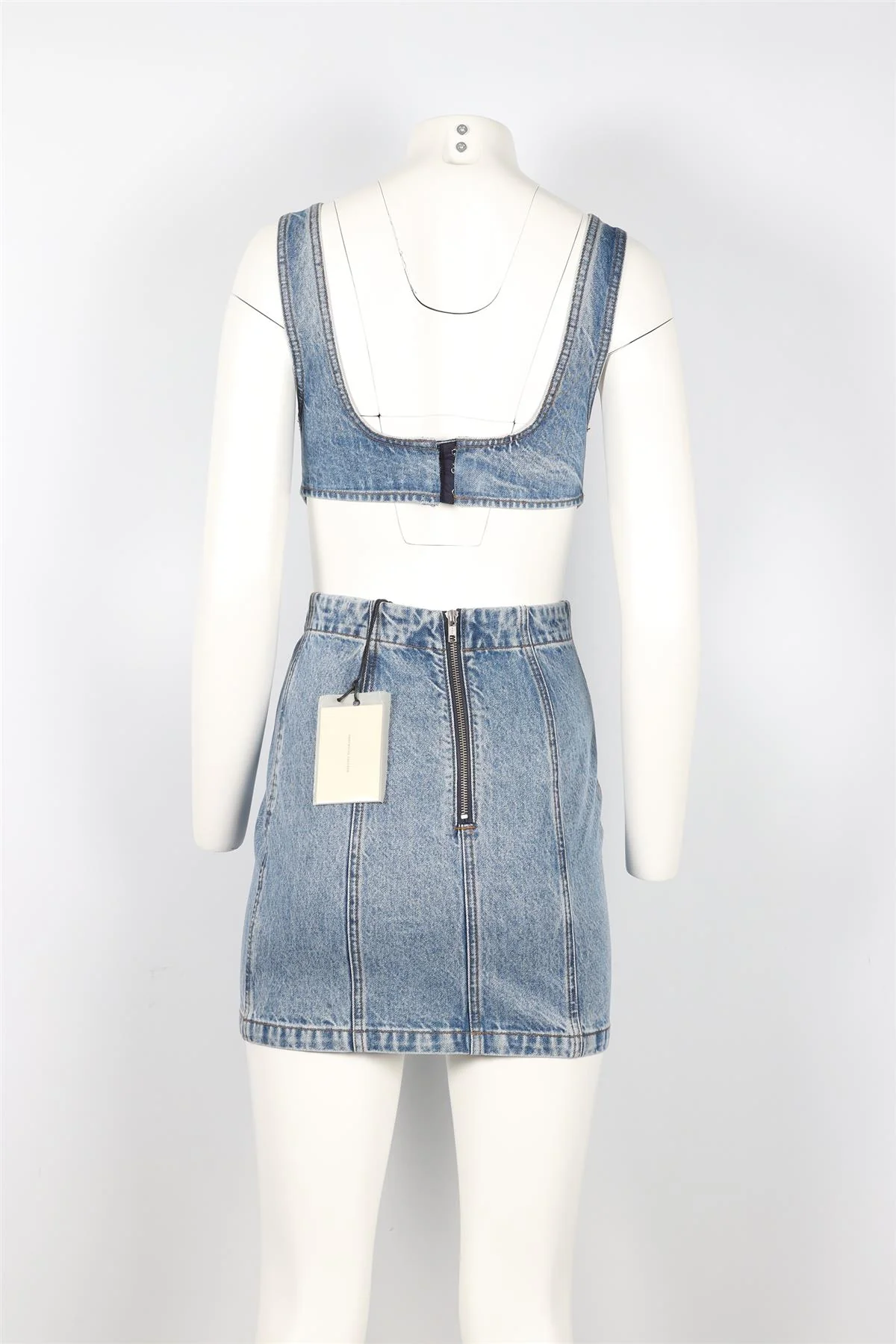 GRLFRND BLUE DENIM MINI DRESS XSMALL - Image 4