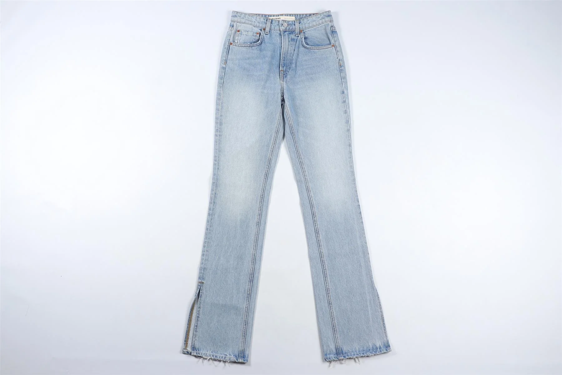 GRLFRND BLUE HIGH RISE STRAIGHT LEG JEANS W24 UK 6 - Image 2