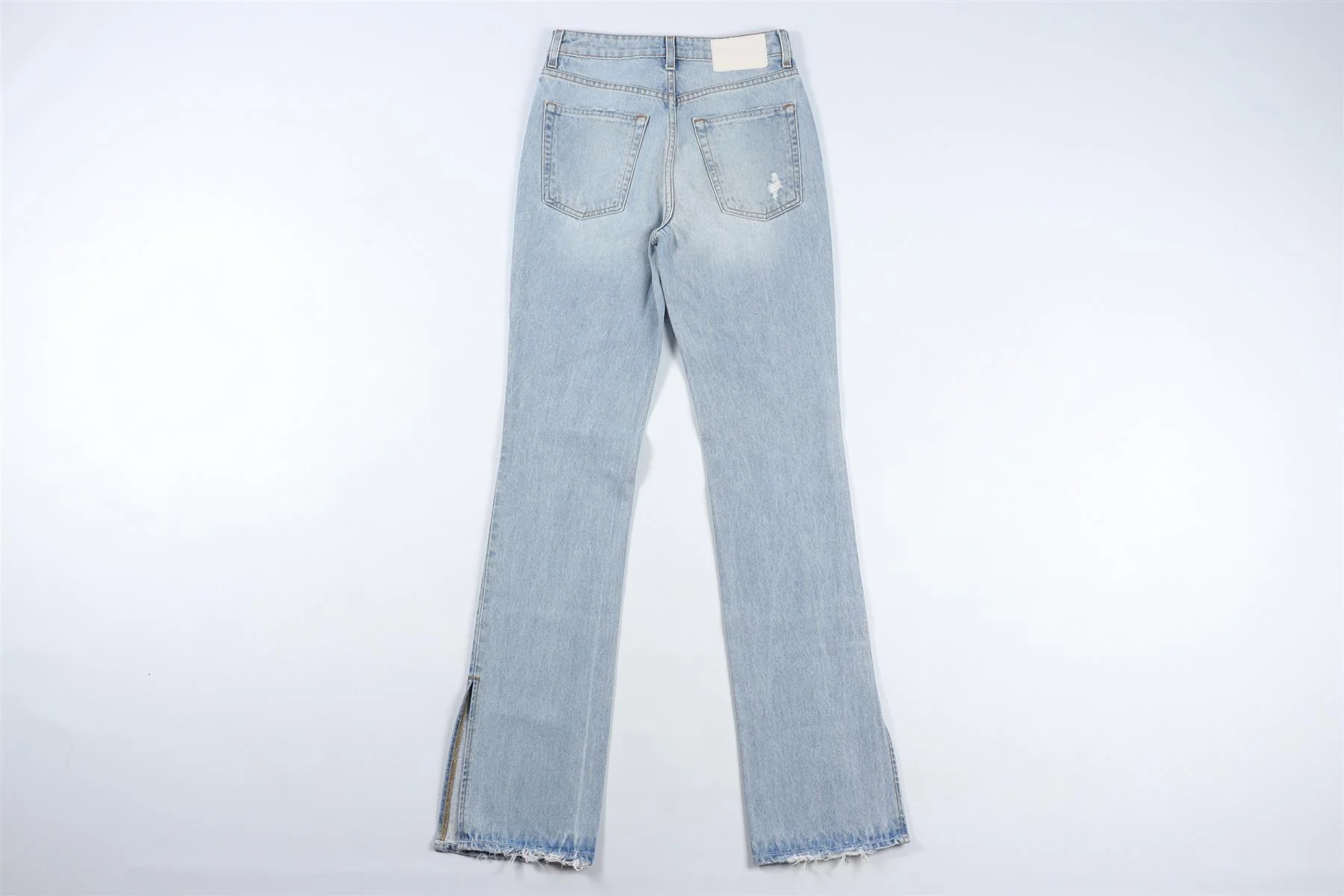 GRLFRND BLUE HIGH RISE STRAIGHT LEG JEANS W24 UK 6 - Image 4