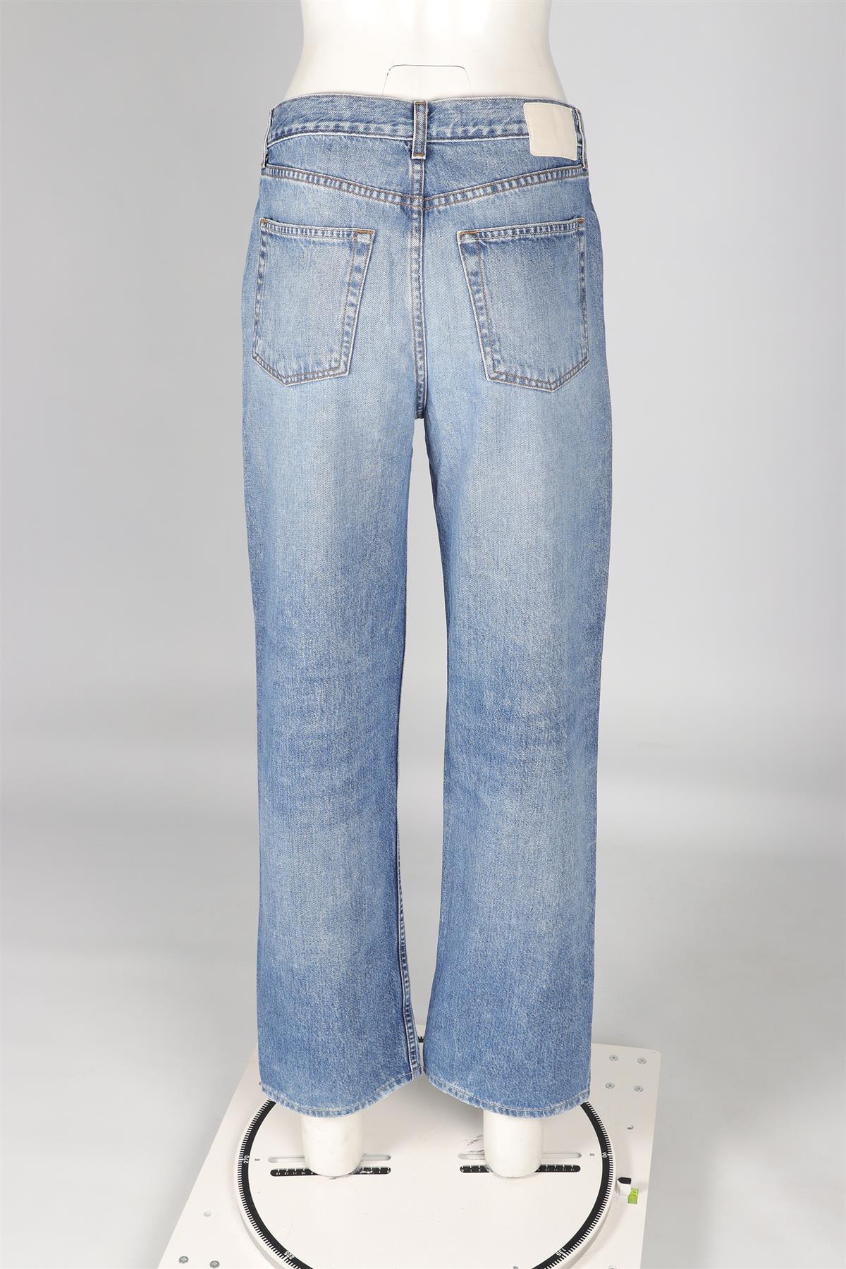 GRLFRND BLUE HIGH RISE STRAIGHT LEG JEANS W26 UK 8 - Image 4